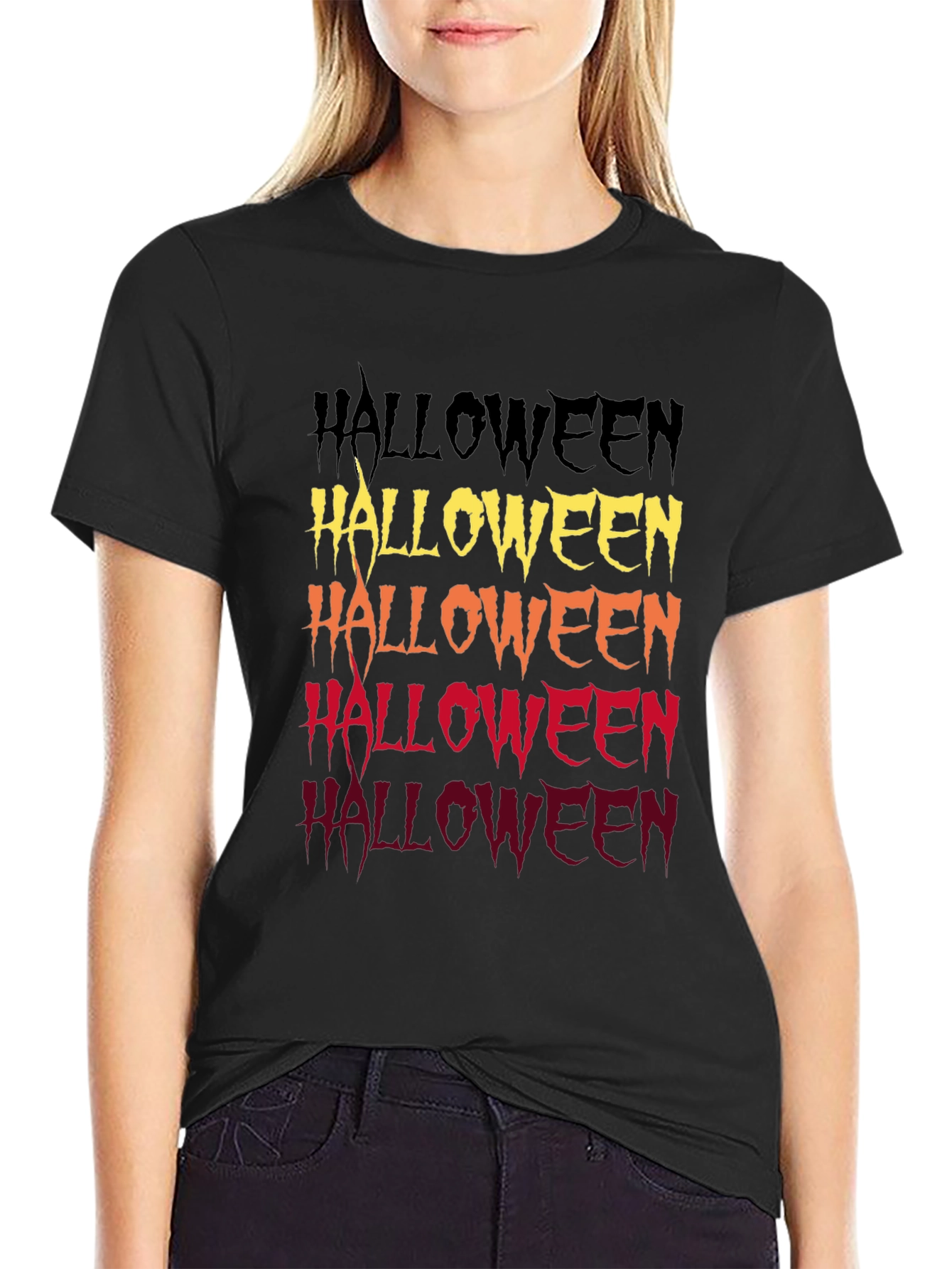 Halloween Fade Graphic Tee - Spooky Season Shirt