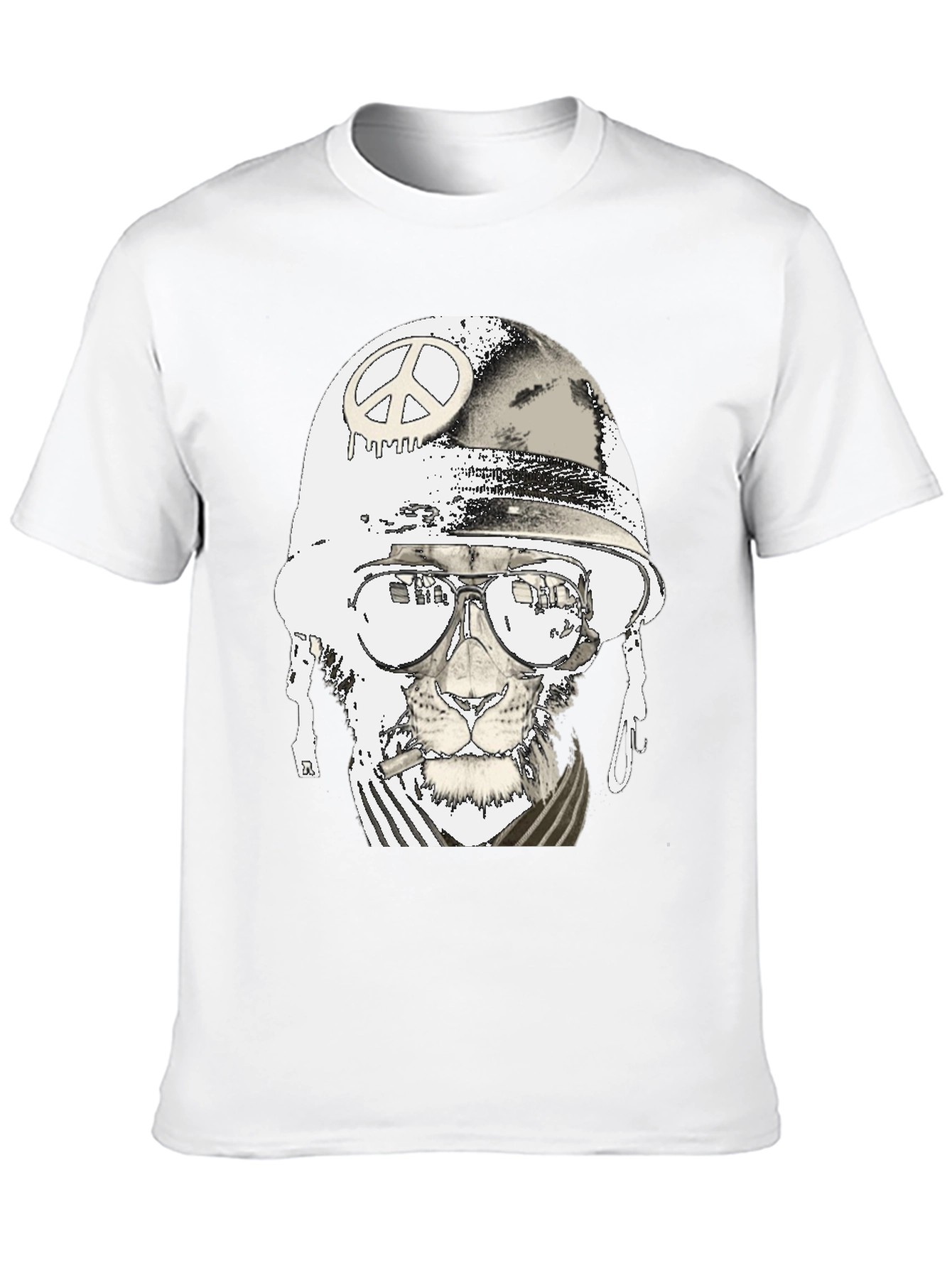 Peace Lion Graphic T-Shirt - Black