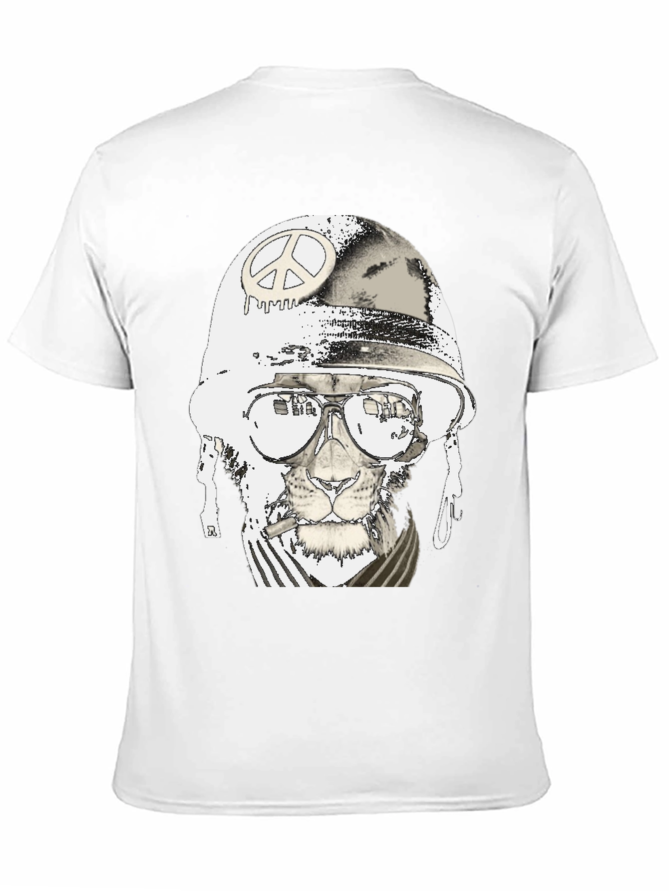 Peace Lion Graphic T-Shirt - Black