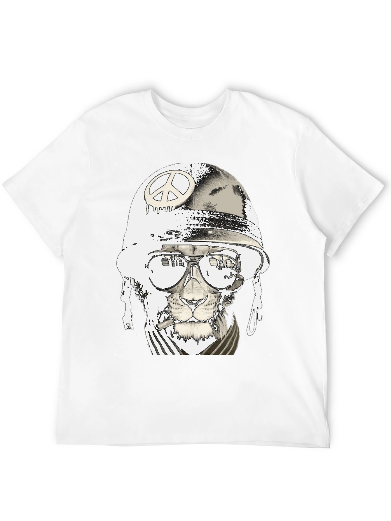 Peace Lion Graphic T-Shirt - Black