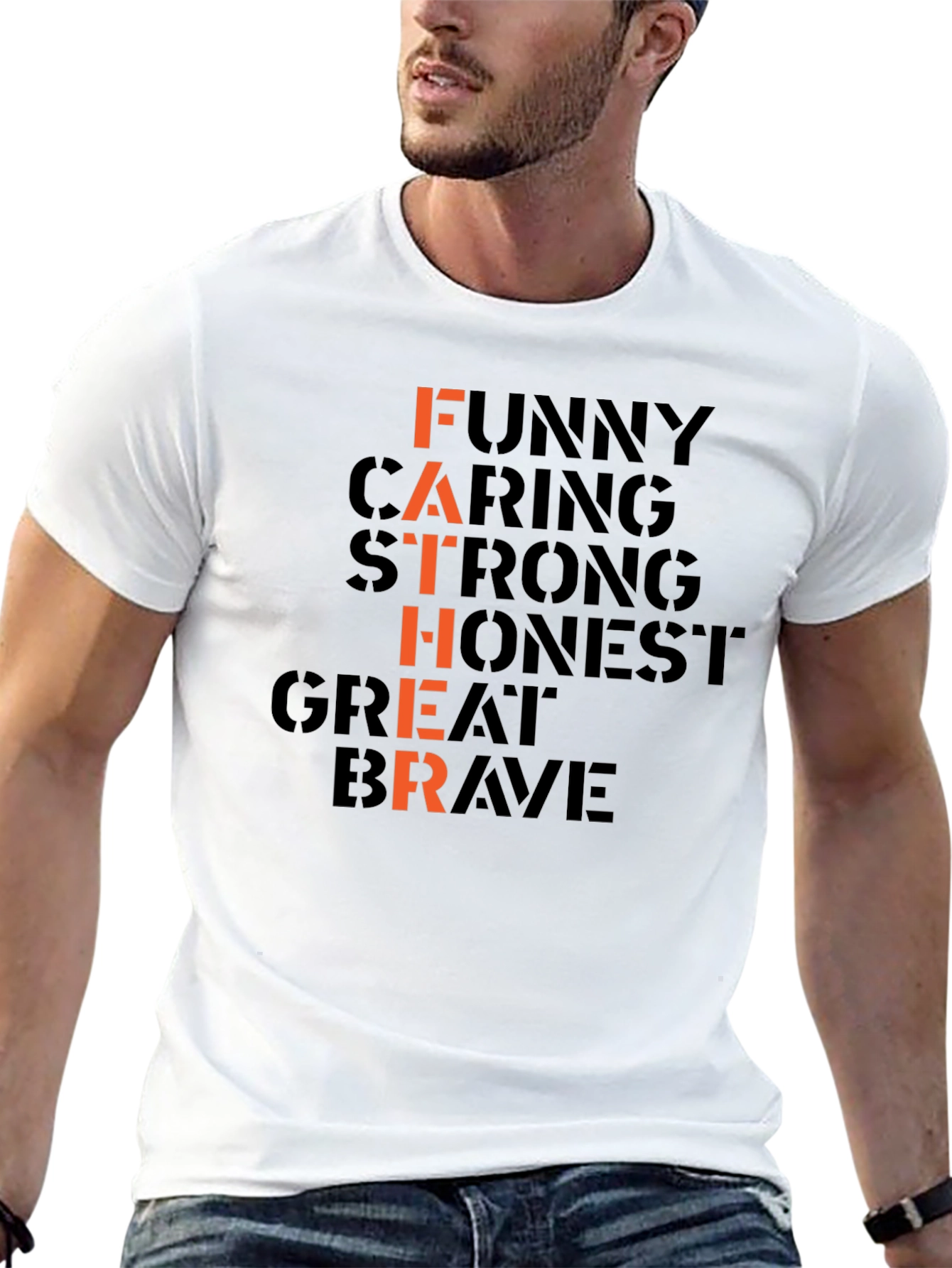 Father Funny Caring Strong Graphic T-Shirt