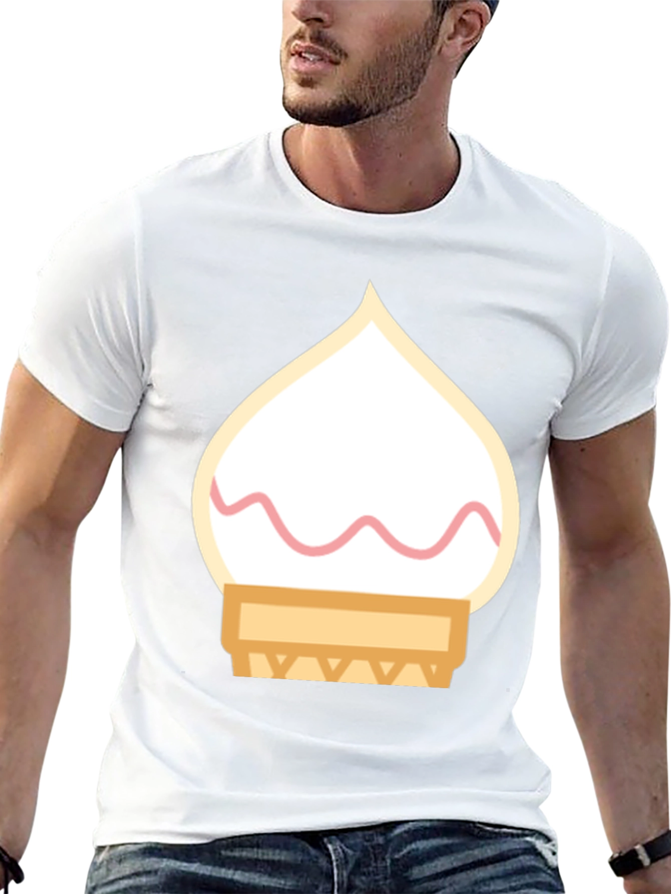 Ice Cream Cone Graphic Tee - Black Cotton T-Shirt