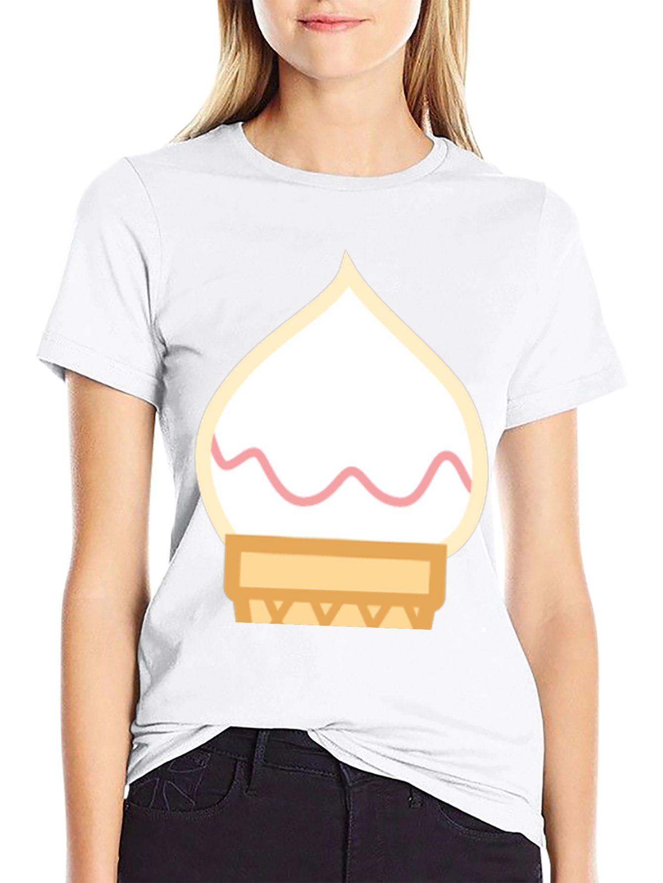 Ice Cream Cone Graphic Tee - Black Cotton T-Shirt