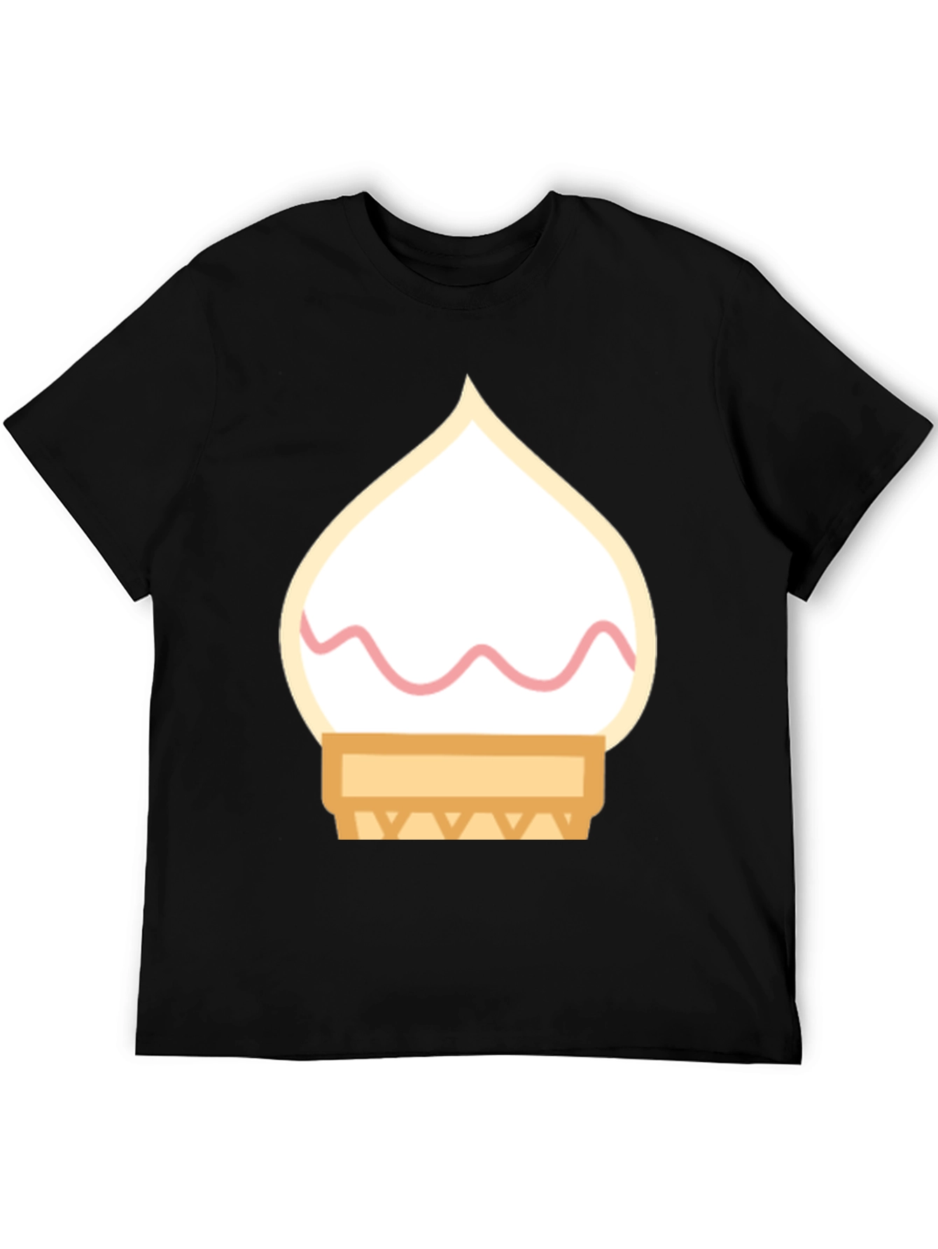 Ice Cream Cone Graphic Tee - Black Cotton T-Shirt