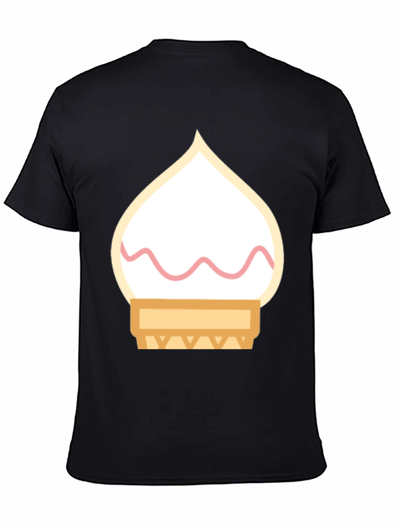 Ice Cream Cone Graphic Tee - Black Cotton T-Shirt