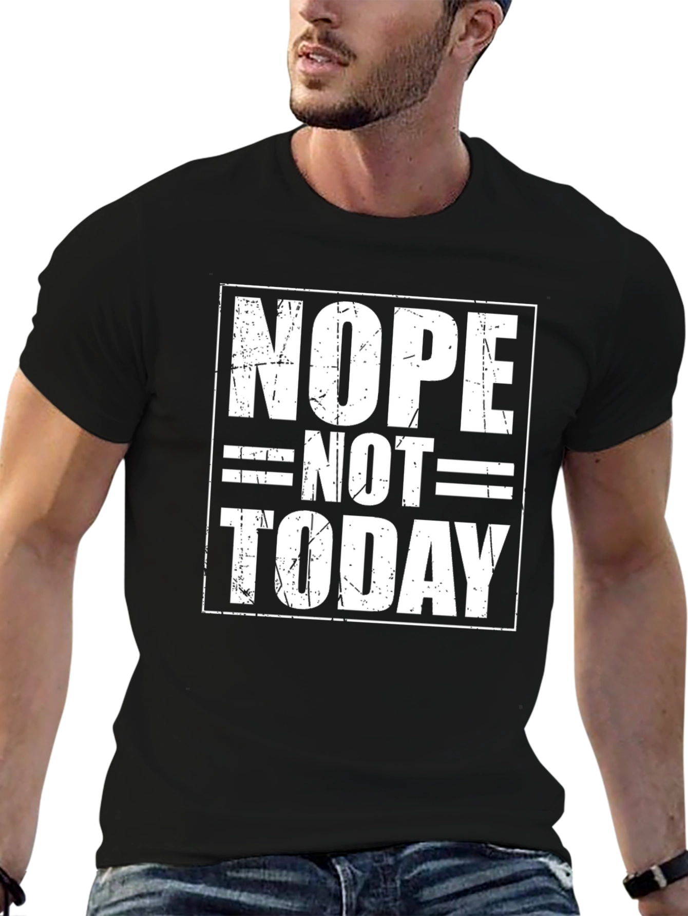 Nope Not Today Graphic Tee - Black Casual T-Shirt
