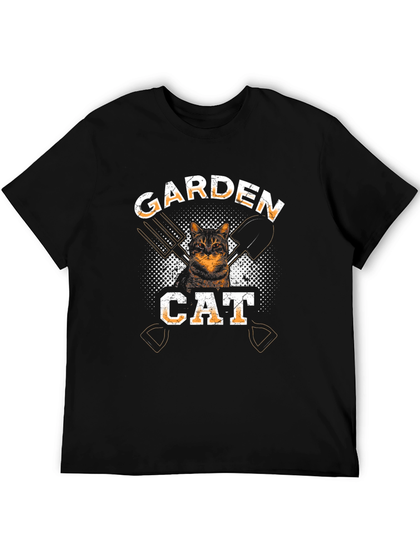 Garden Cat T-Shirt - Black Cotton Tee