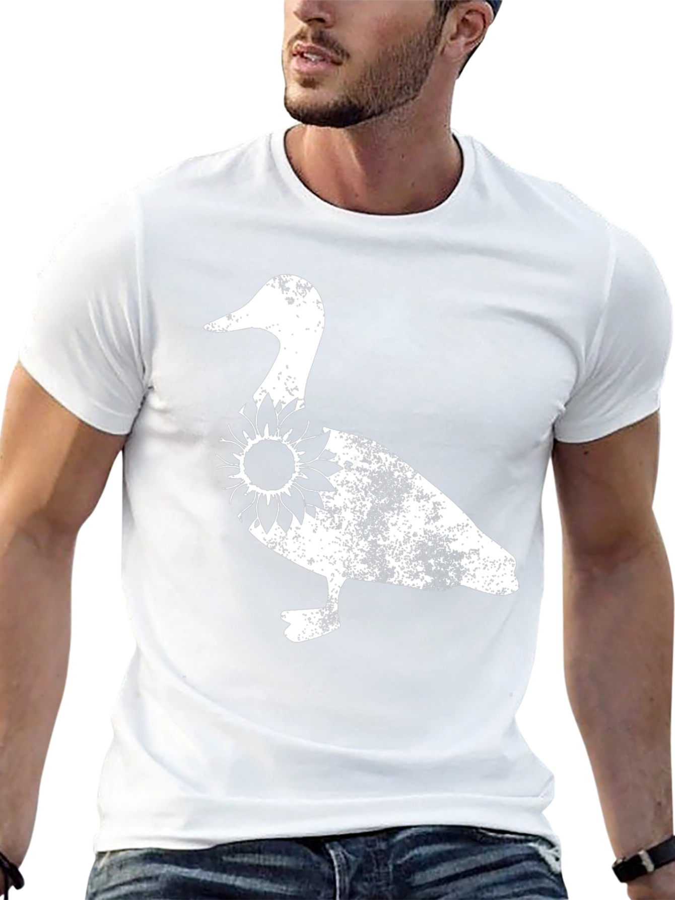 Duck Sunflower Graphic Tee - Black