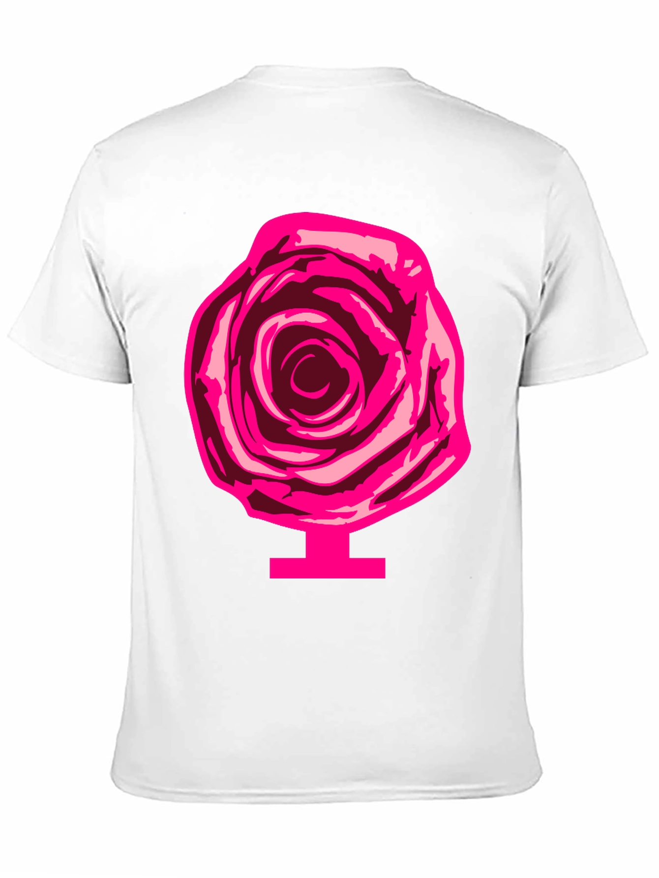 Rose Graphic Print Tee - Black Cotton Casual