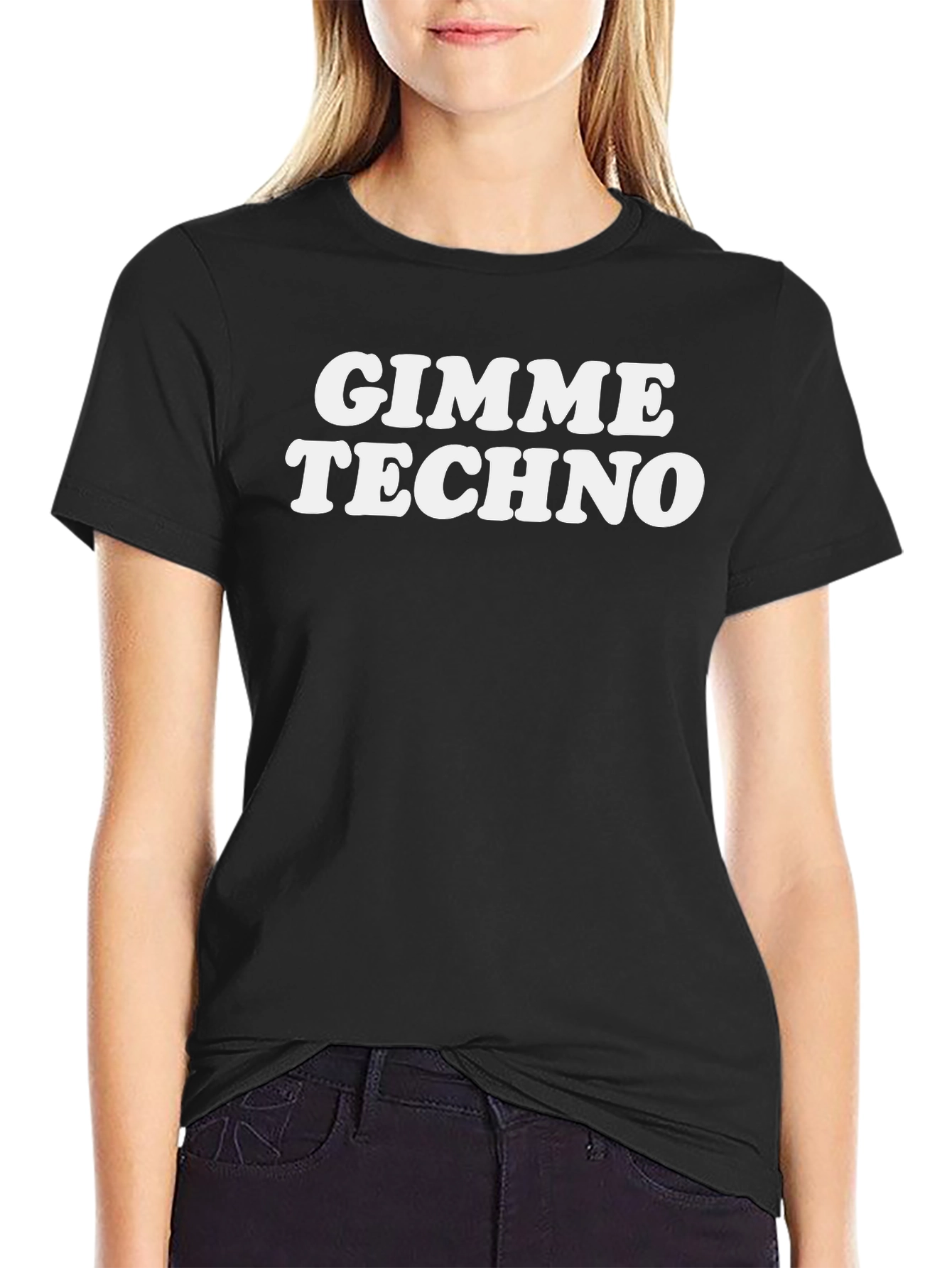 Gimme Techno Black Graphic T-Shirt