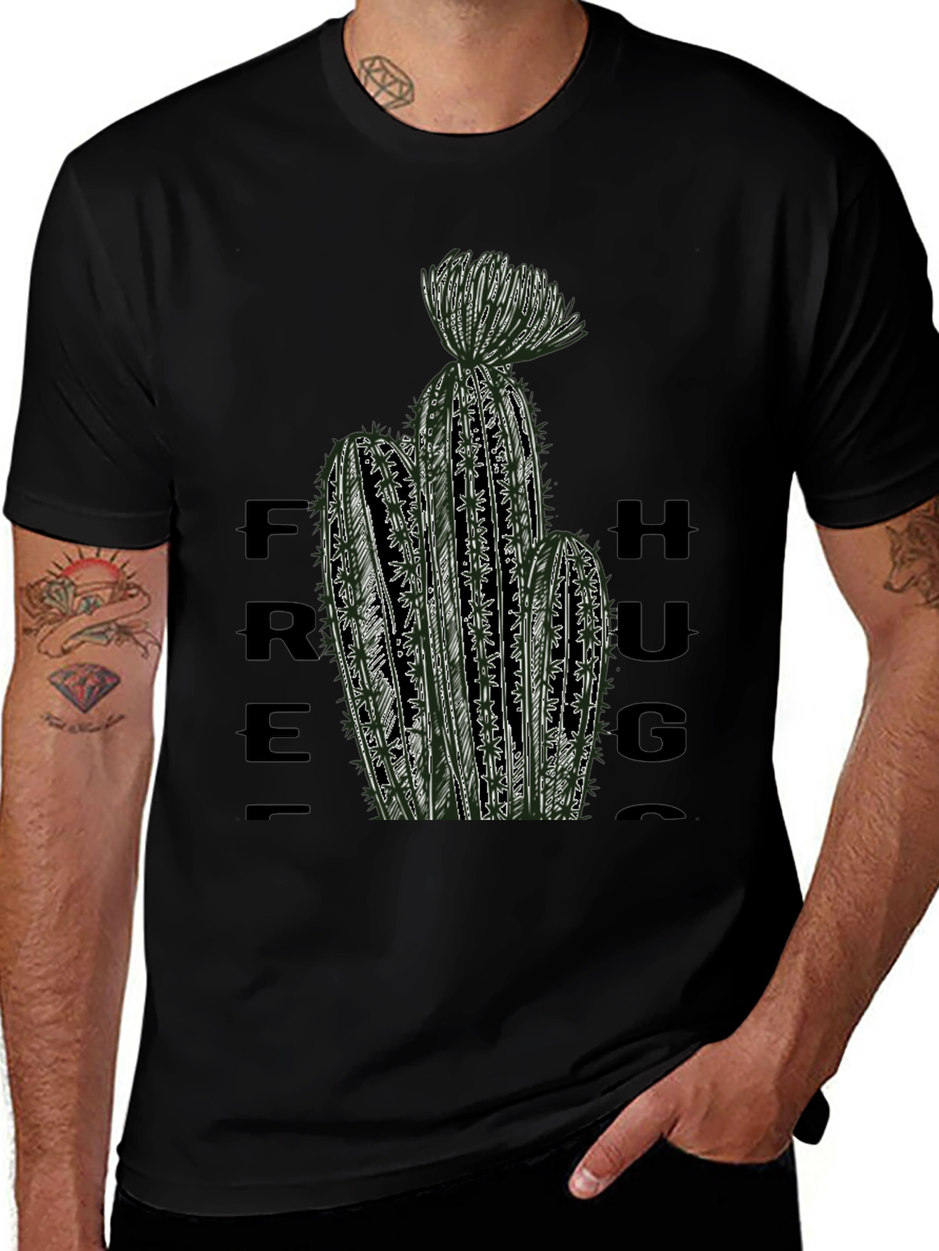 Free Hugs Cactus T-Shirt - Unique Graphic Tee