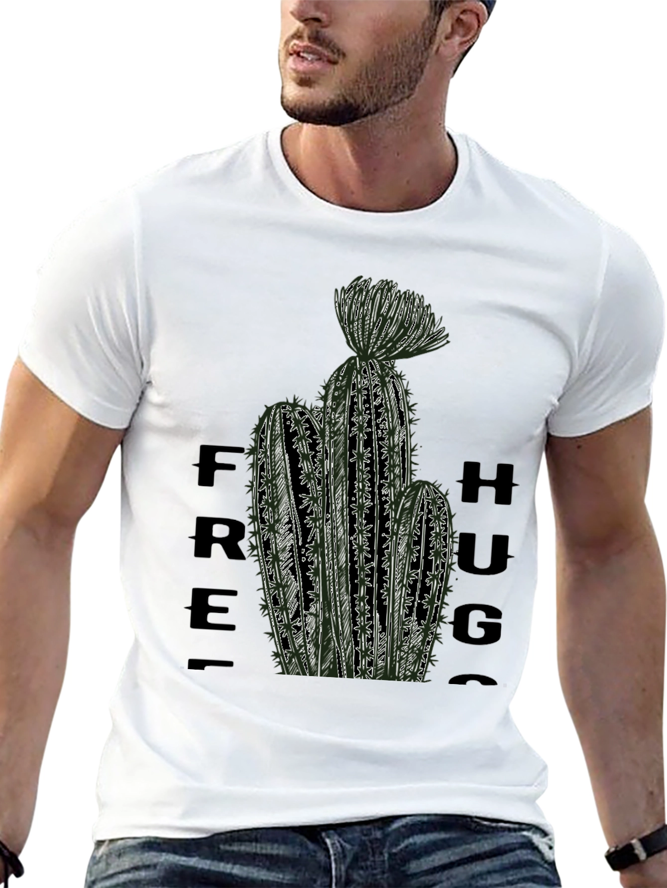 Free Hugs Cactus T-Shirt - Unique Graphic Tee