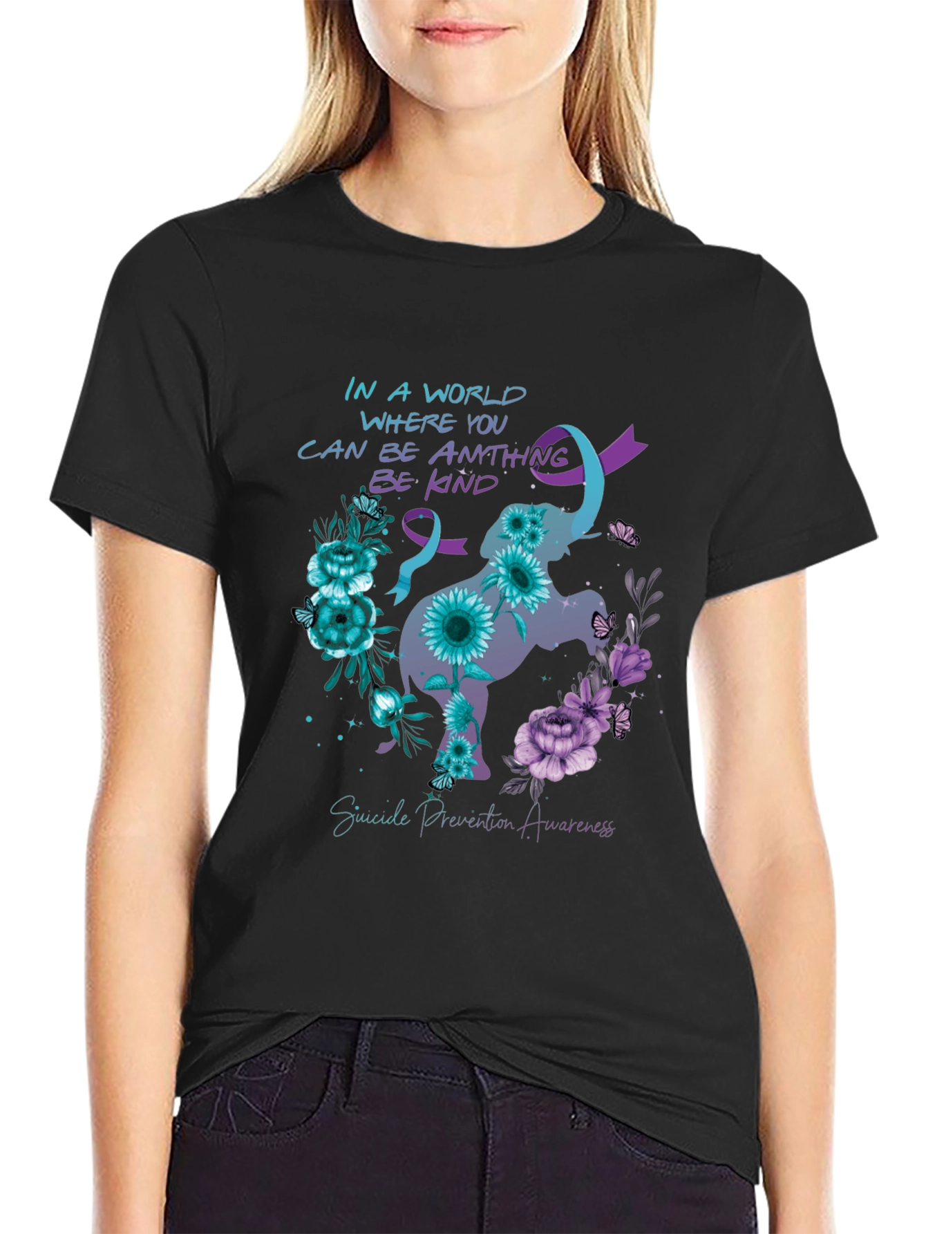 Suicide Prevention Awareness Elephant Graphic Tee
