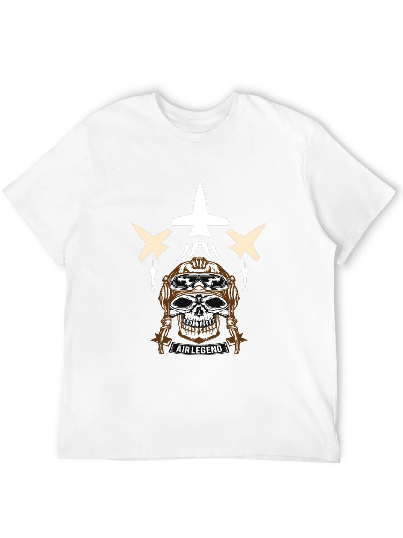 Air Legend Pilot Skull Graphic T-Shirt - Black
