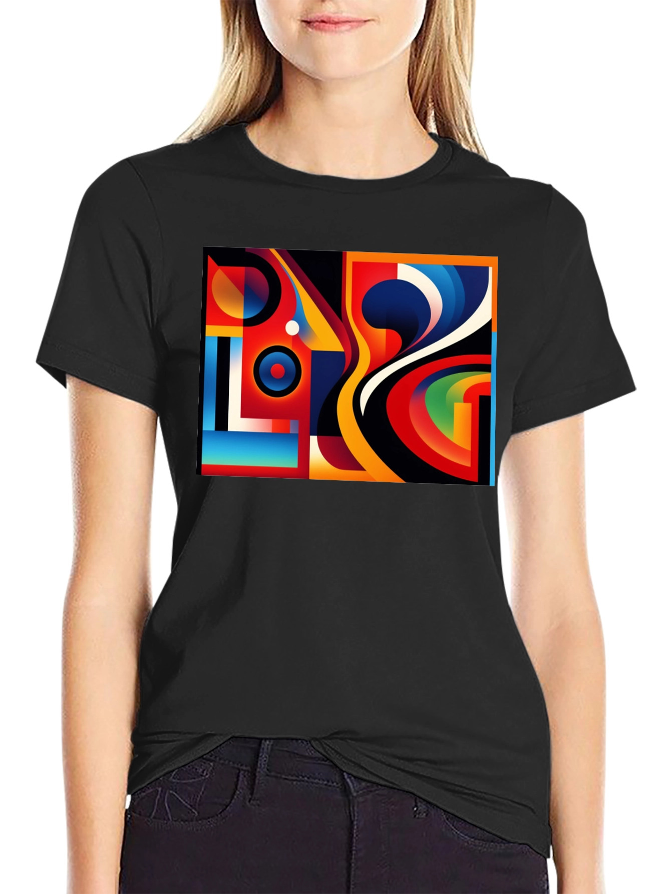 Abstract Art Graphic Black T-Shirt