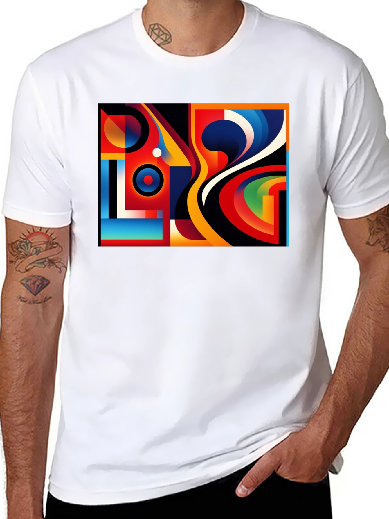 Abstract Art Graphic Black T-Shirt