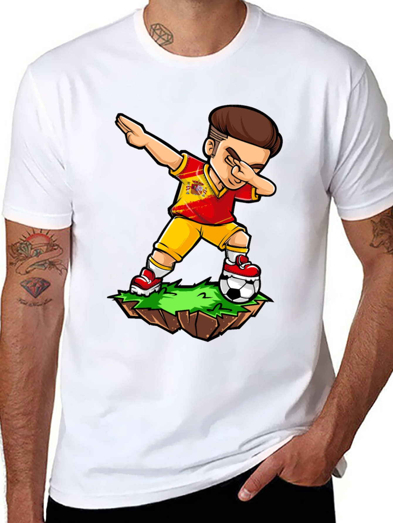 Spain Soccer Dab T-Shirt - Novelty Graphic Tee