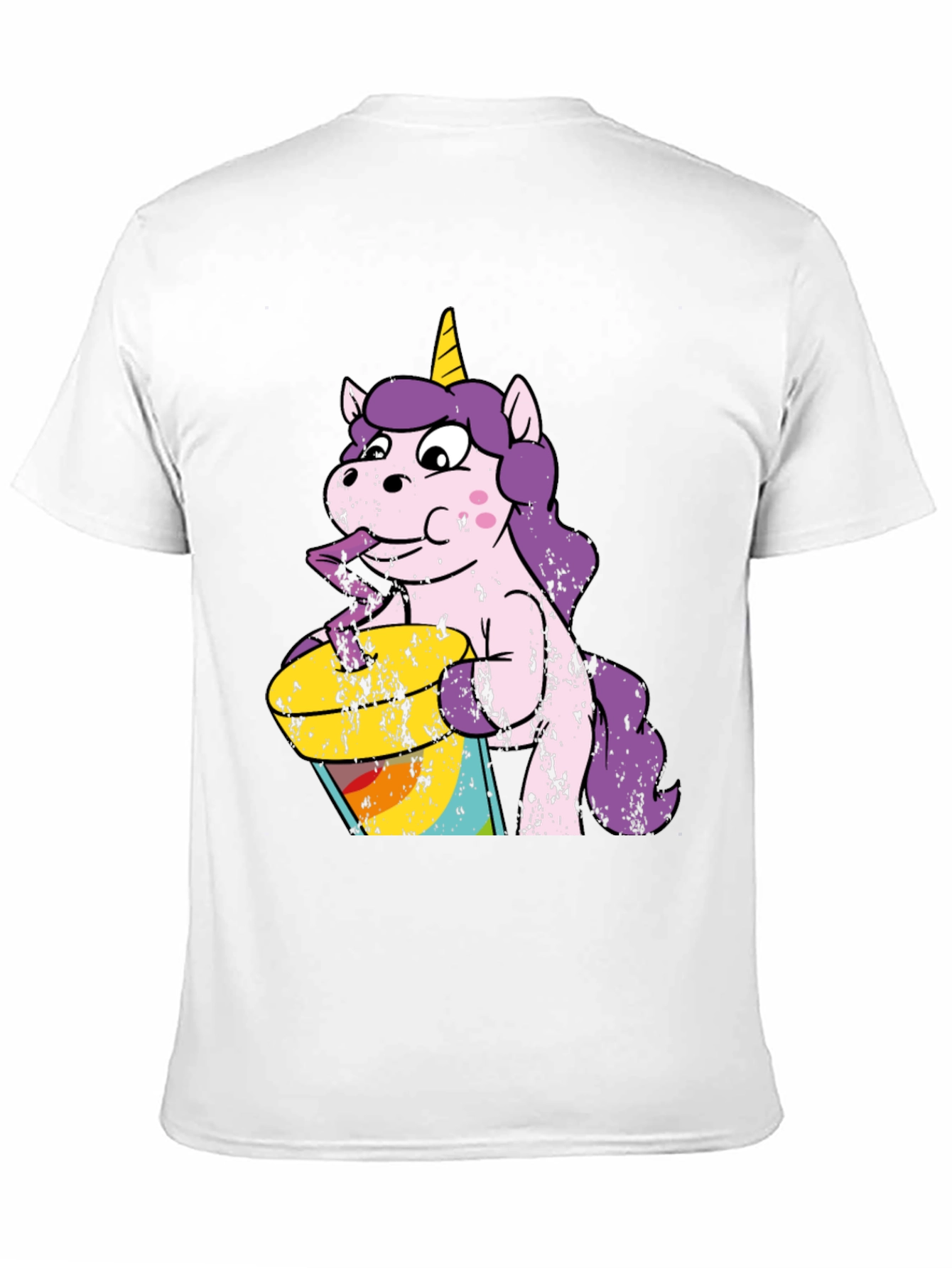 Unicorn Drinking Rainbow Juice Graphic T-Shirt