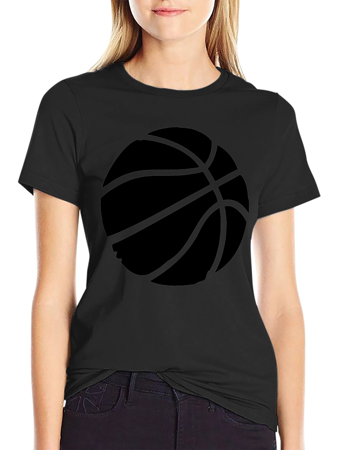 Basketball Graphic Tee - Black Cotton Comfort