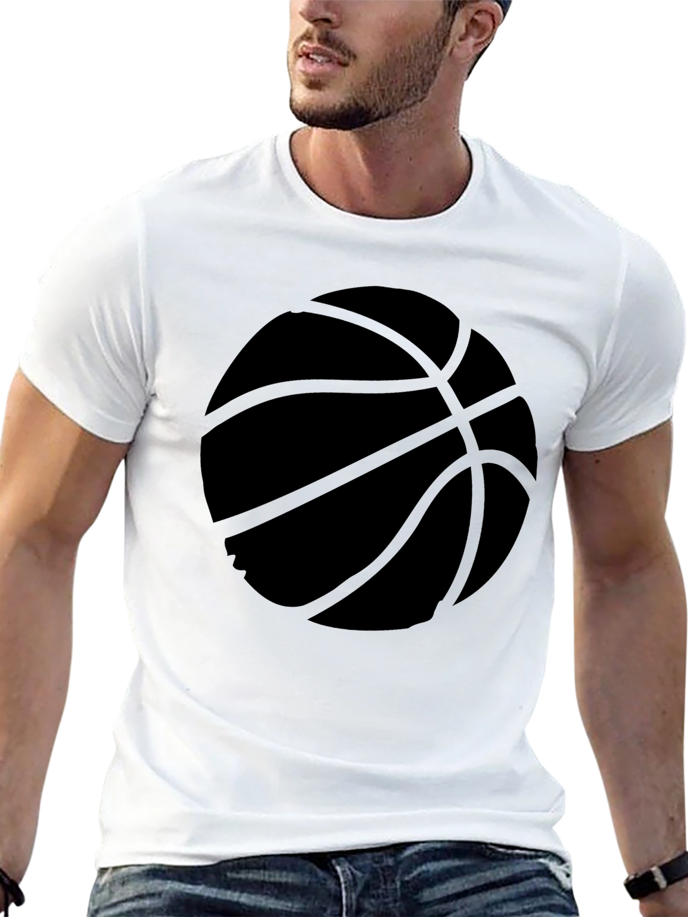 Basketball Graphic Tee - Black Cotton Comfort