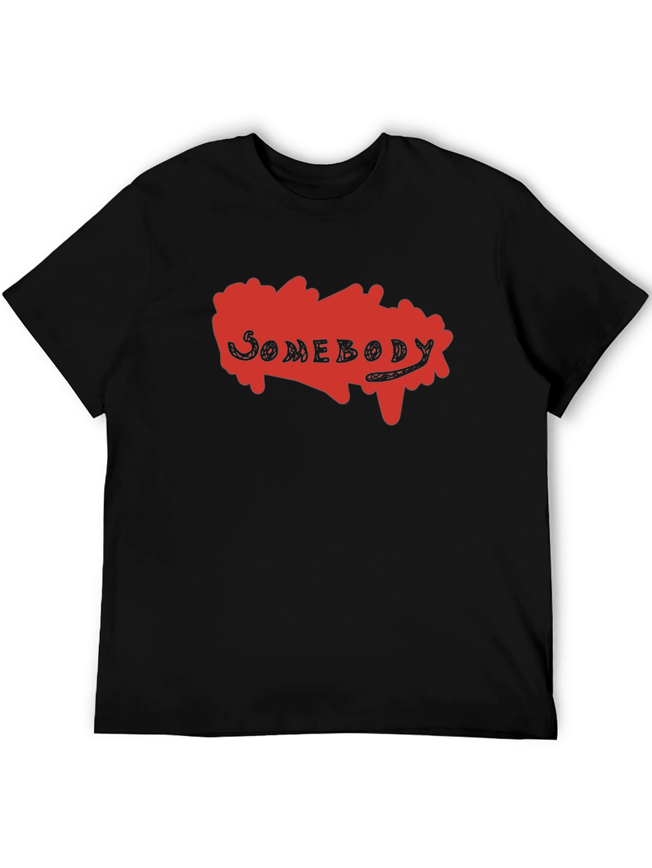 Somebody Graphic Print T-Shirt - Black