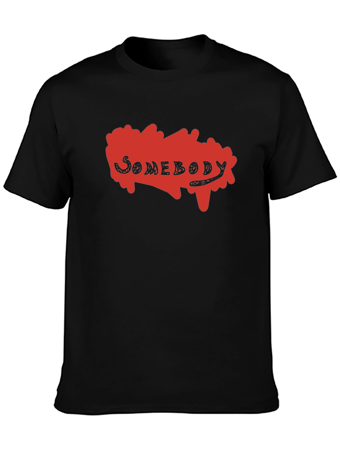 Somebody Graphic Print T-Shirt - Black