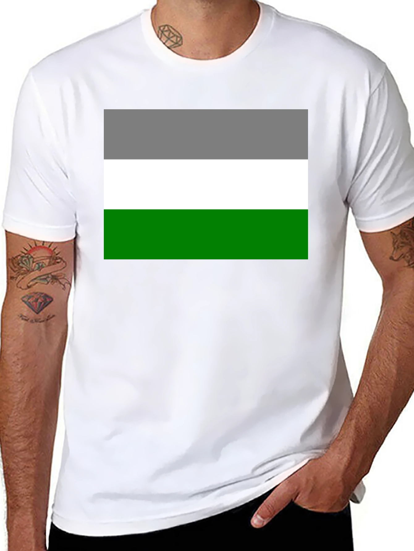 Aromantic Pride Flag T-Shirt - Black