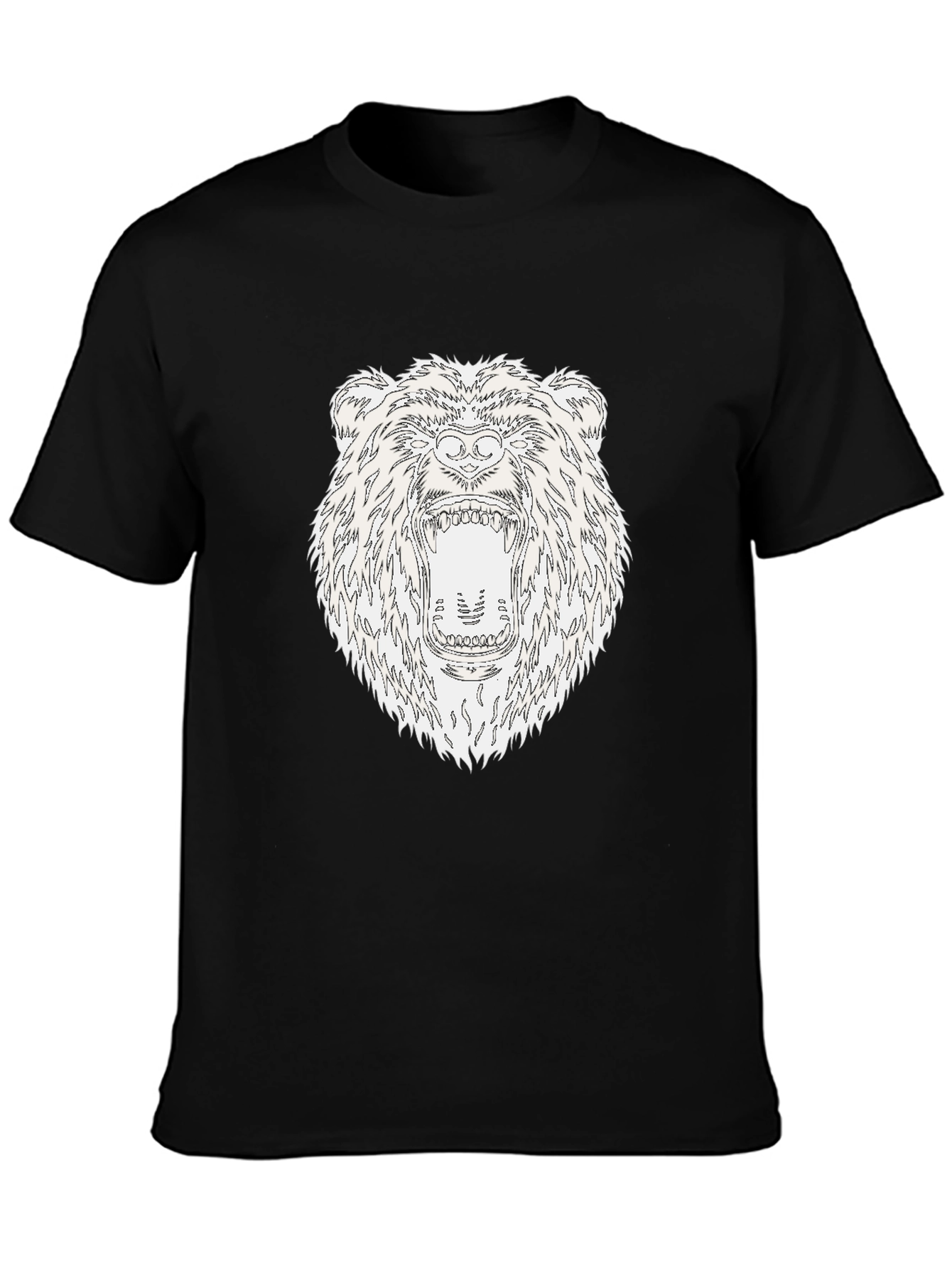 Roaring Bear Graphic Black T-Shirt
