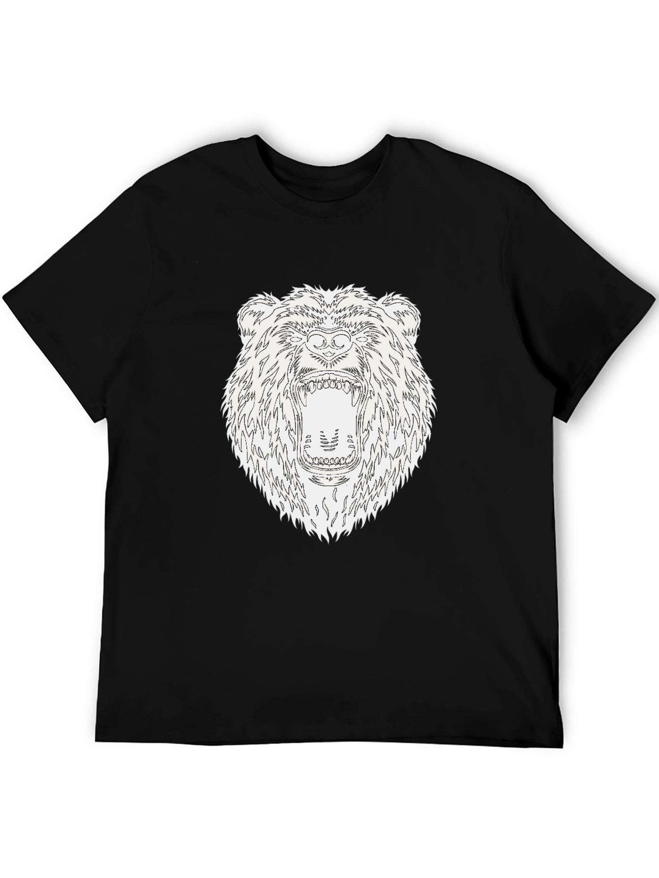 Roaring Bear Graphic Black T-Shirt