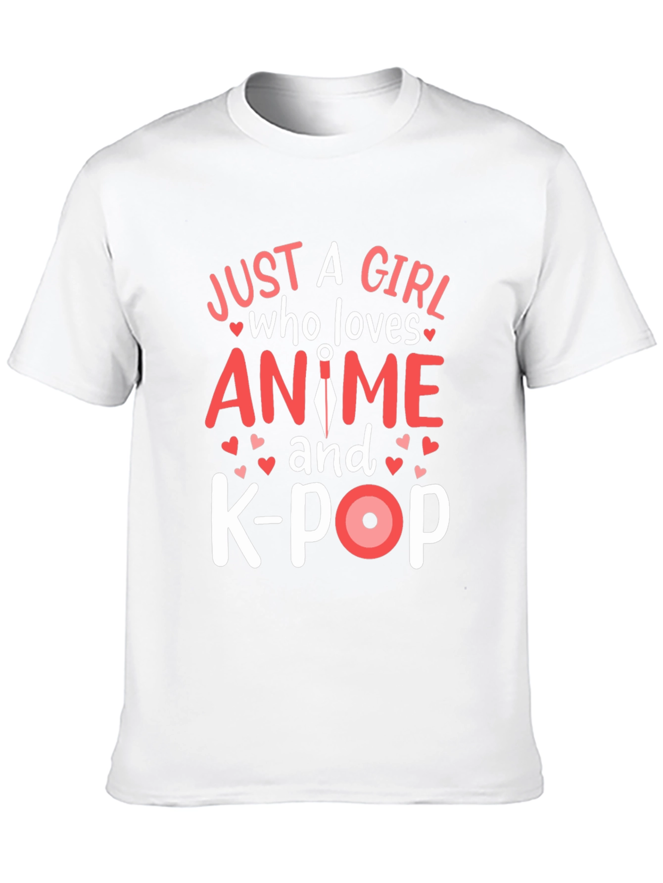 Anime and K-Pop Girls Black T-Shirt