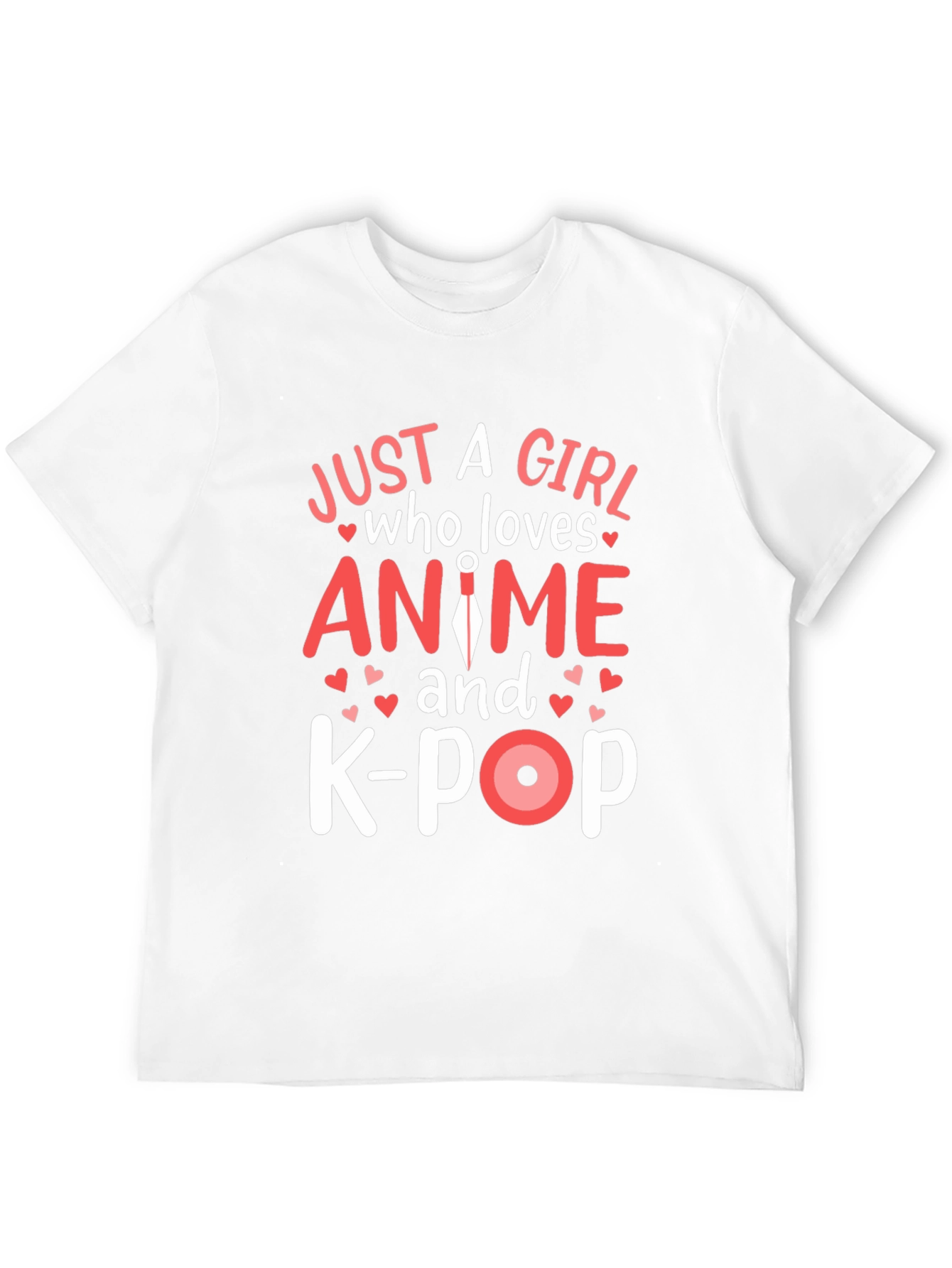 Anime and K-Pop Girls Black T-Shirt
