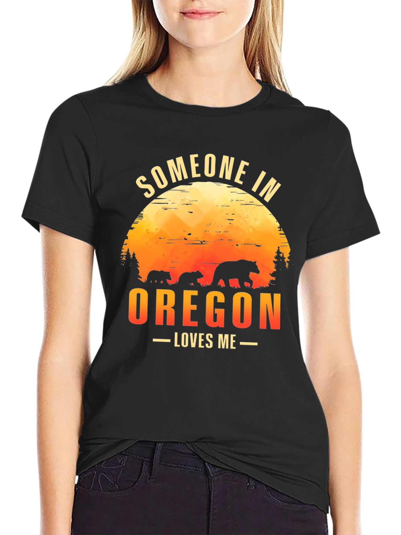 Oregon Bear Lover T-Shirt - Black Graphic Tee