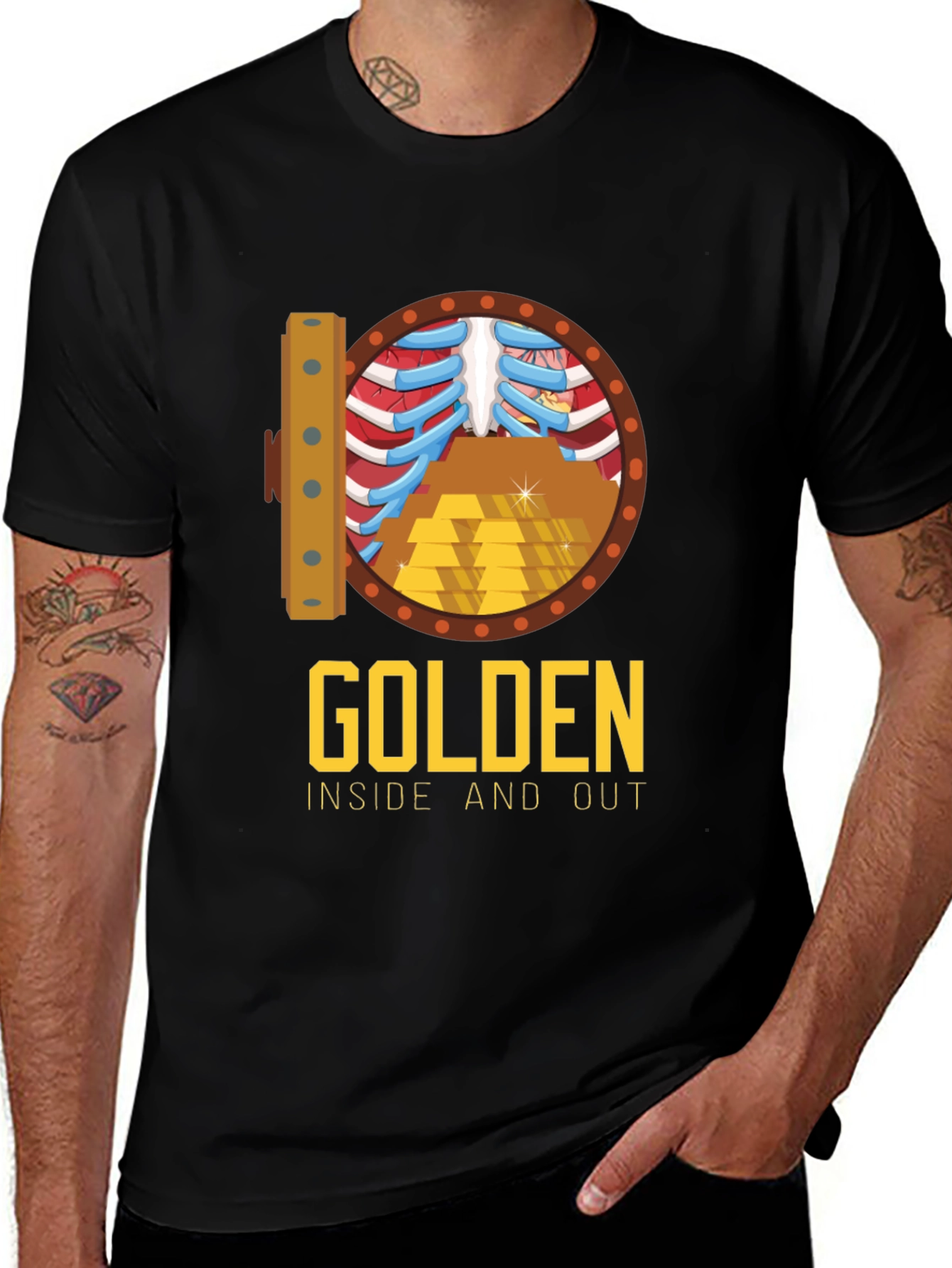 Golden Inside & Out Graphic Tee - Bold Style