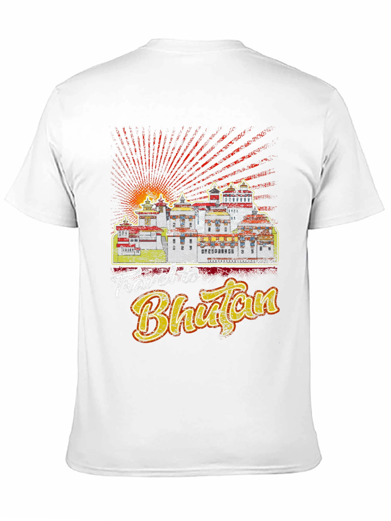 Travel Bhutan Graphic Tee - Mens Black T-Shirt