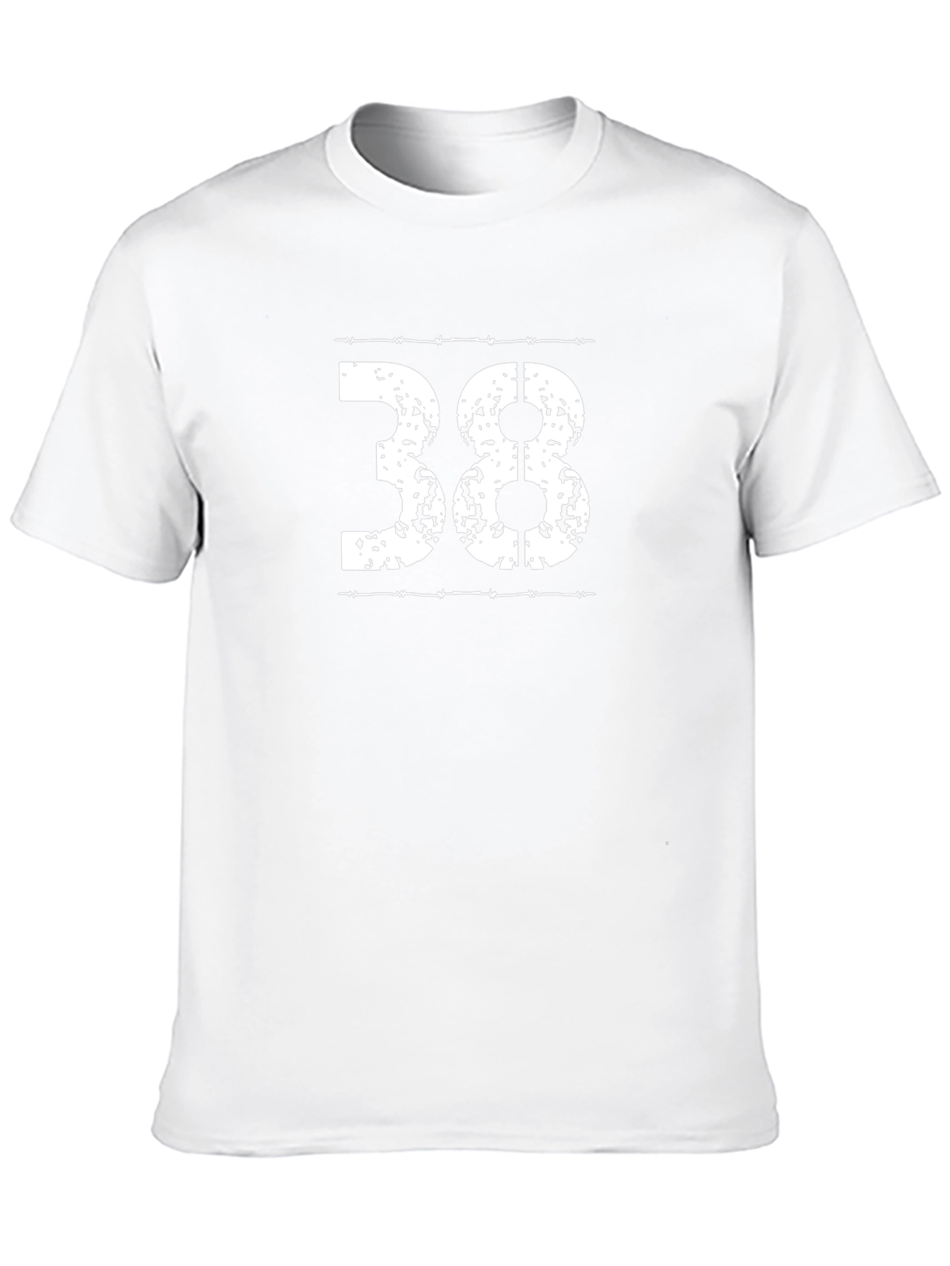 Distressed 38 Graphic Tee - Mens Black T-Shirt