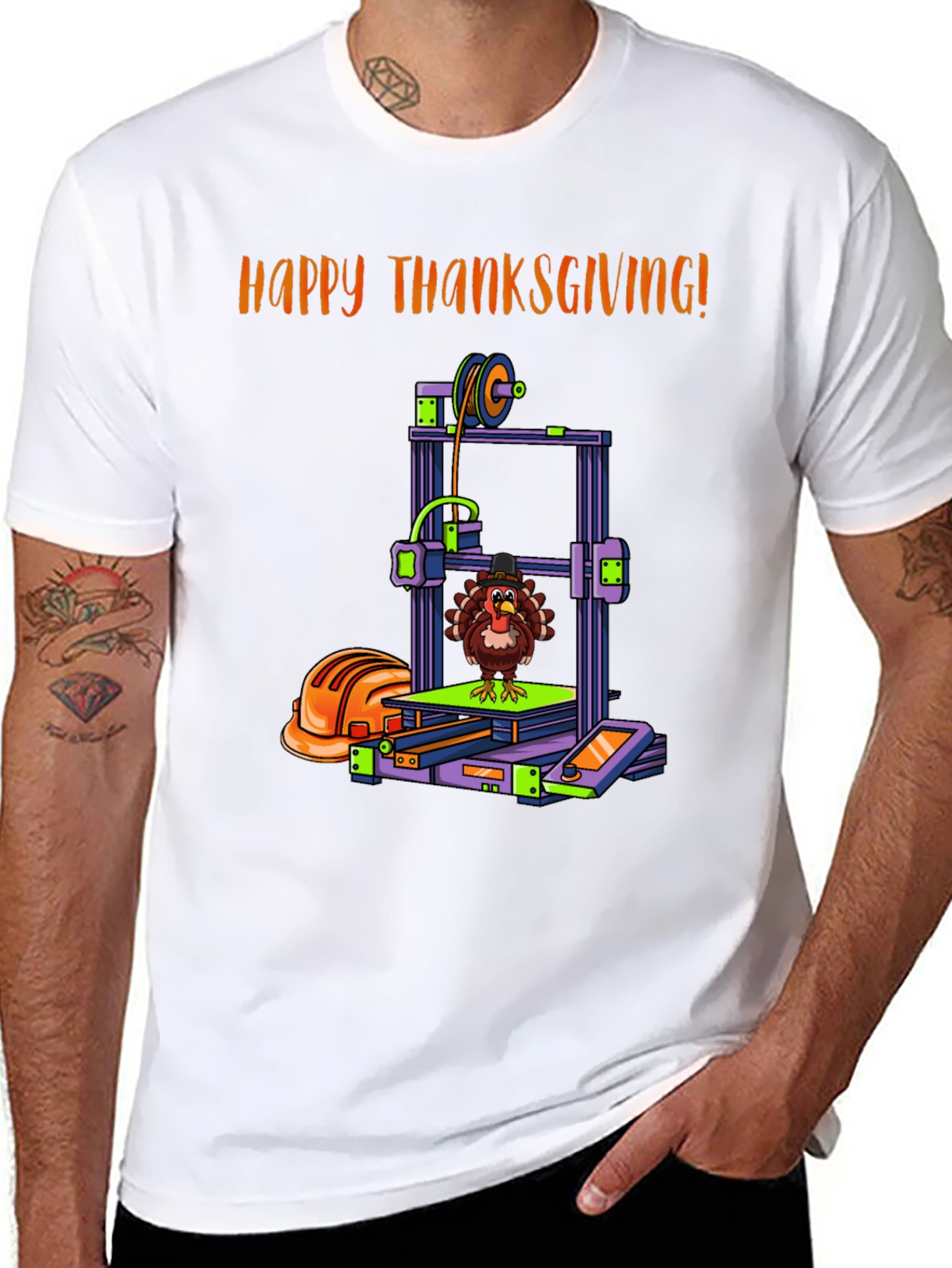 Happy Thanksgiving 3D Printer Turkey T-Shirt