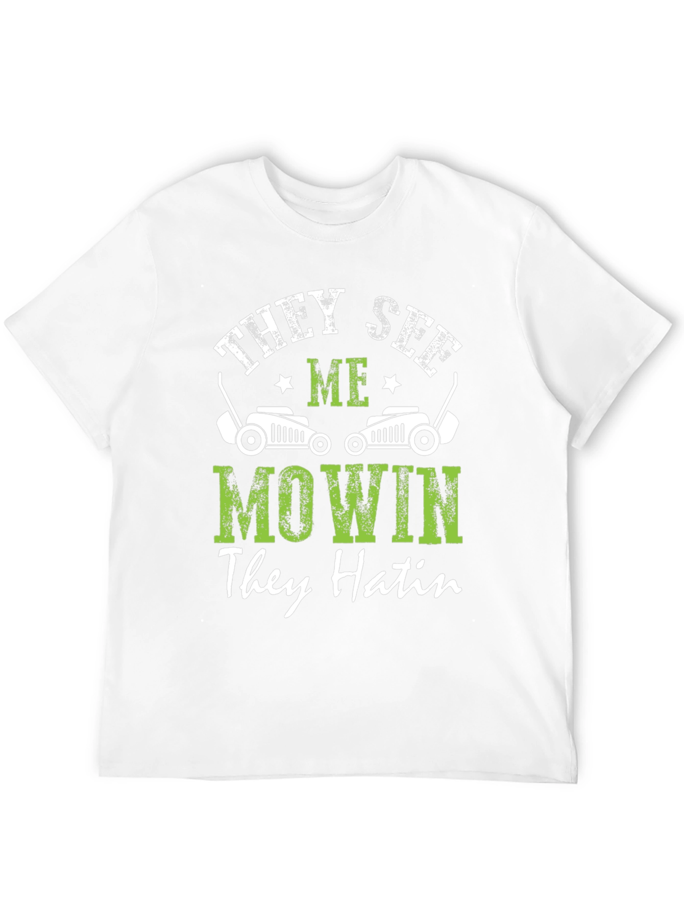 They See Me Mowin Mens Black Graphic Tee