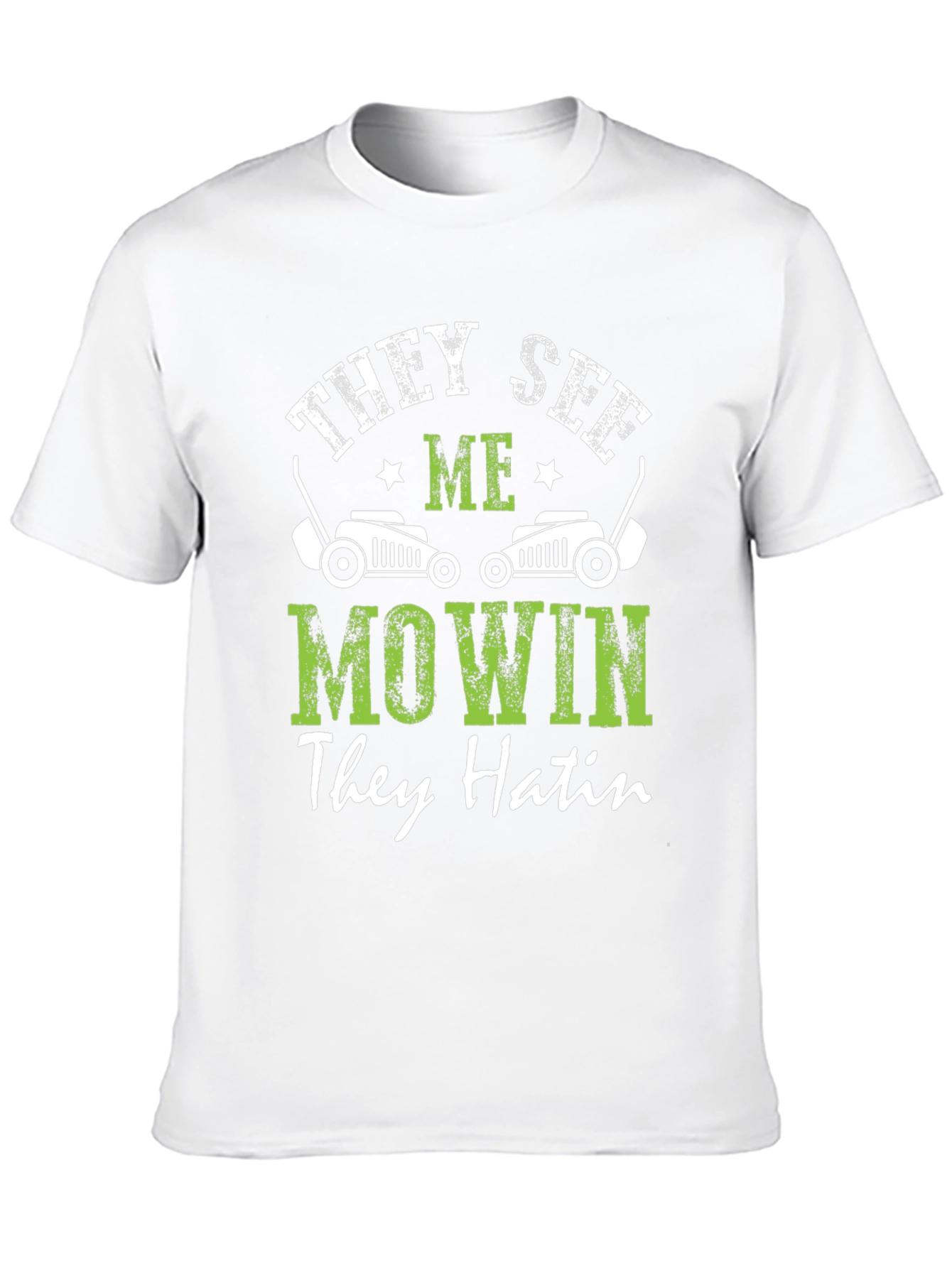 They See Me Mowin Mens Black Graphic Tee