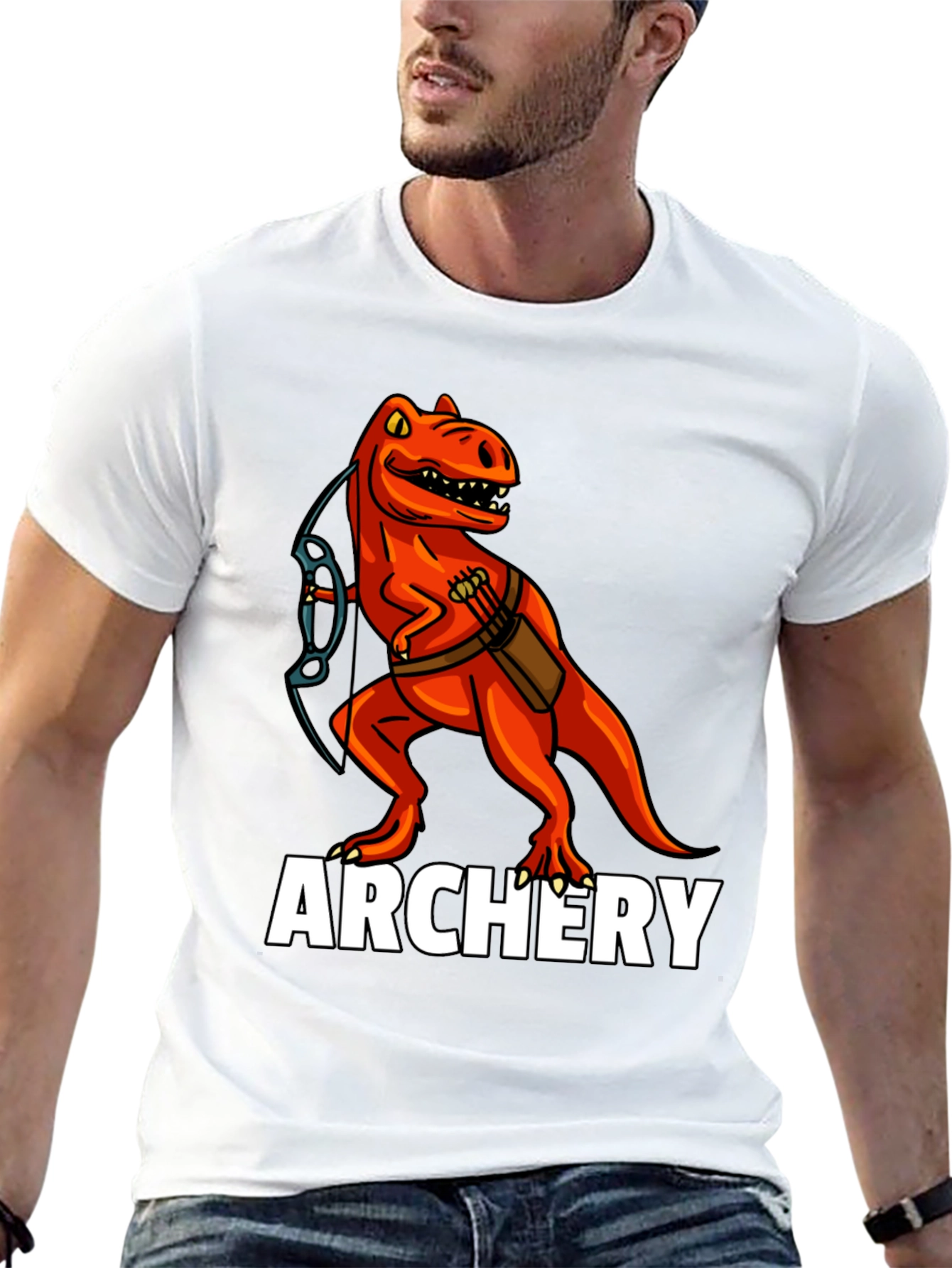 Archery Rex T-Shirt: Dinosaur Archer Tee