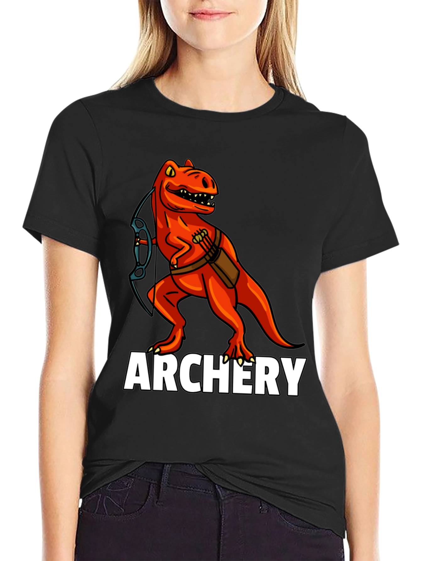 Archery Rex T-Shirt: Dinosaur Archer Tee