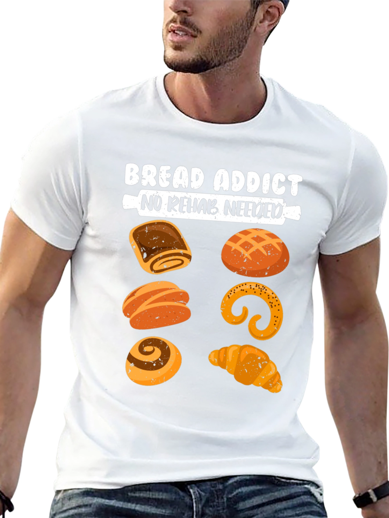 Bread Addict Tee - No Rehab Needed Funny T-Shirt