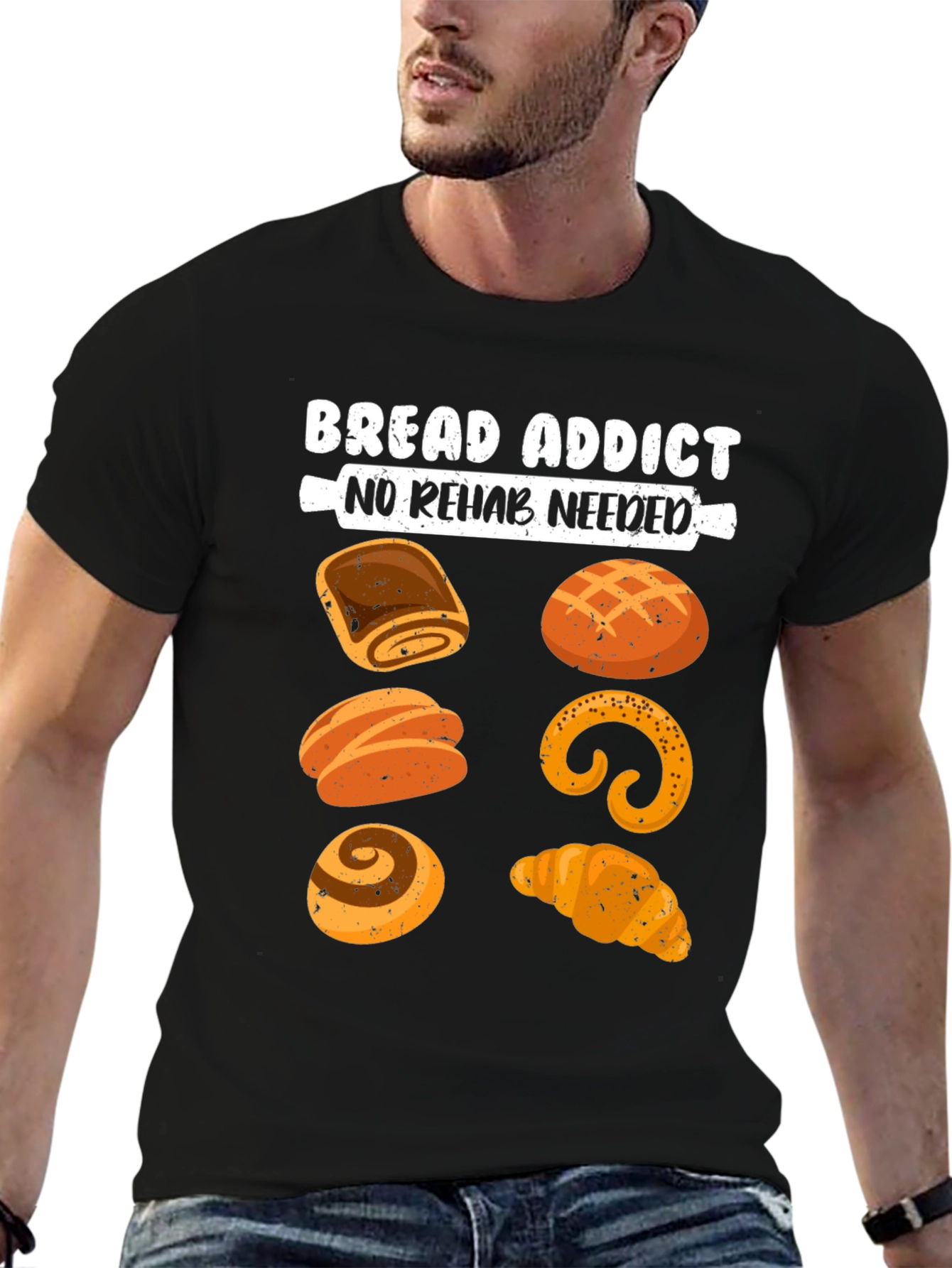 Bread Addict Tee - No Rehab Needed Funny T-Shirt