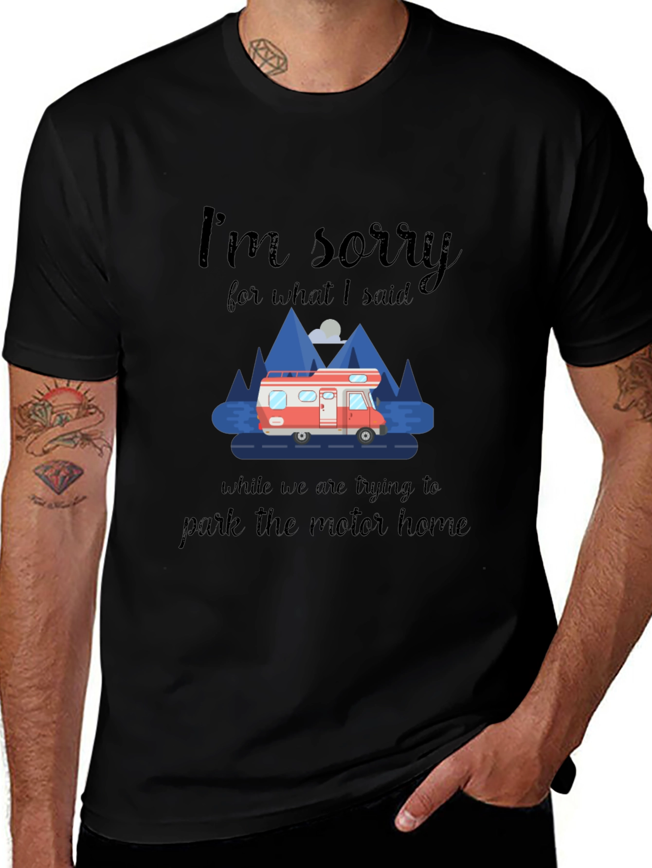 Funny Camping T-Shirt - Motorhome Parking Apology