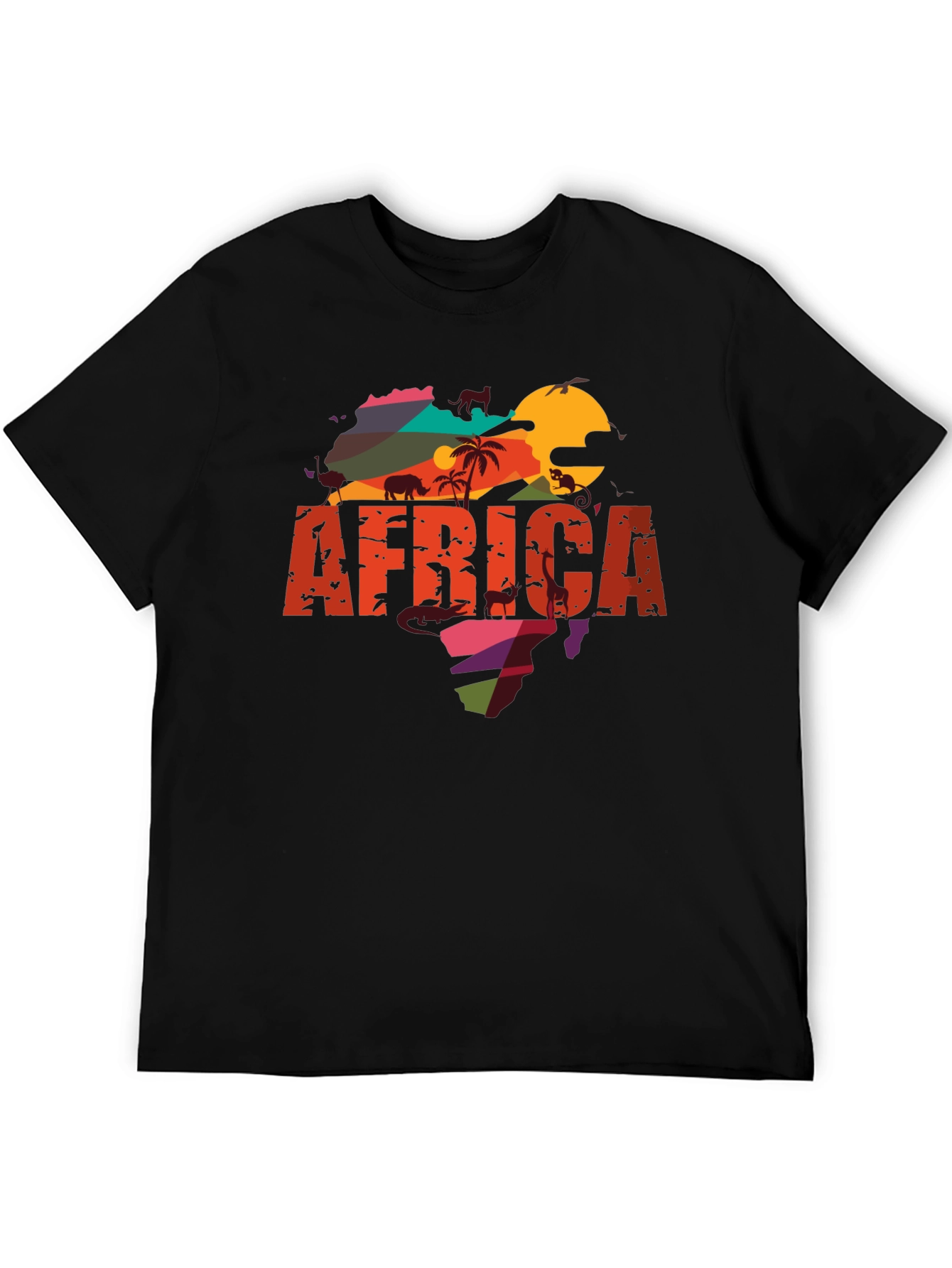 Africa Graphic Tee - Mens Black T-Shirt