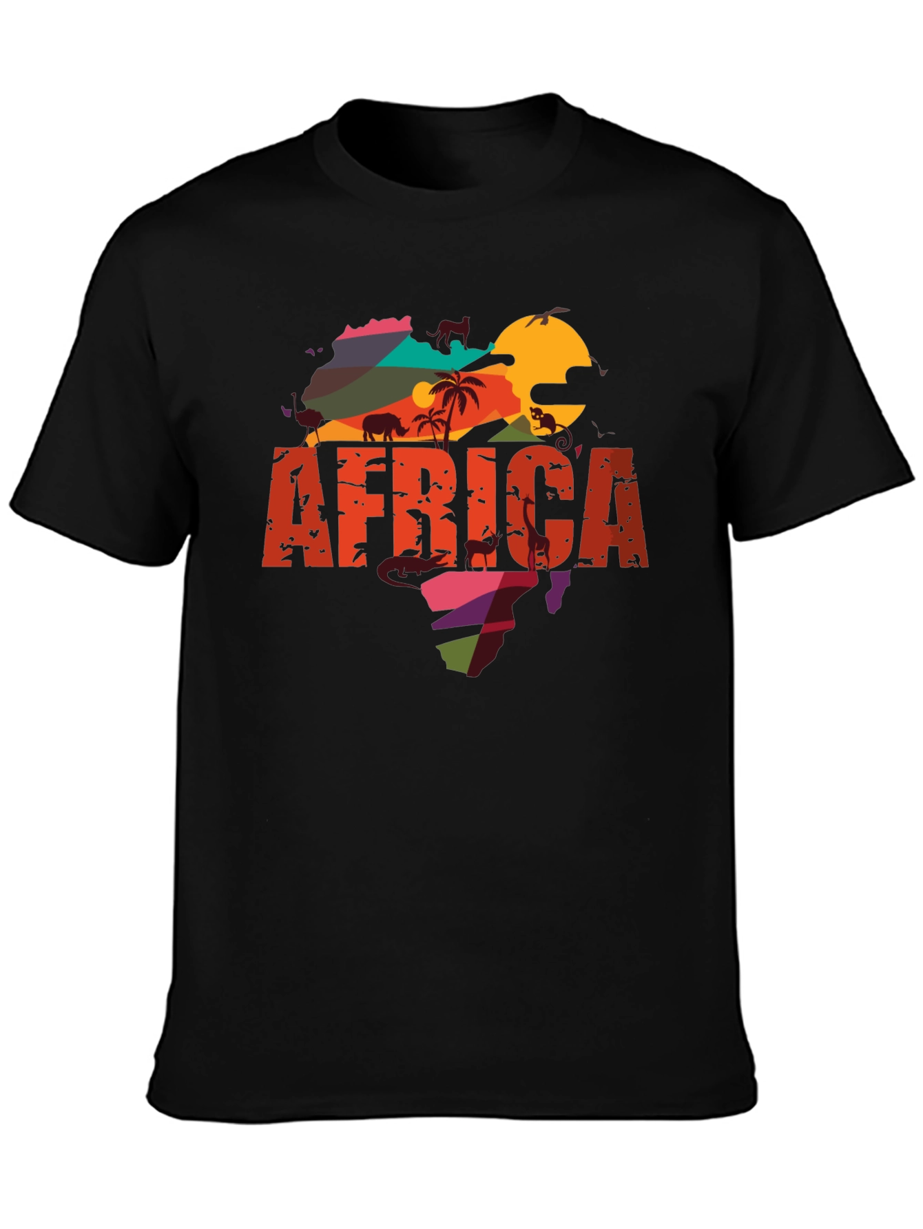 Africa Graphic Tee - Mens Black T-Shirt