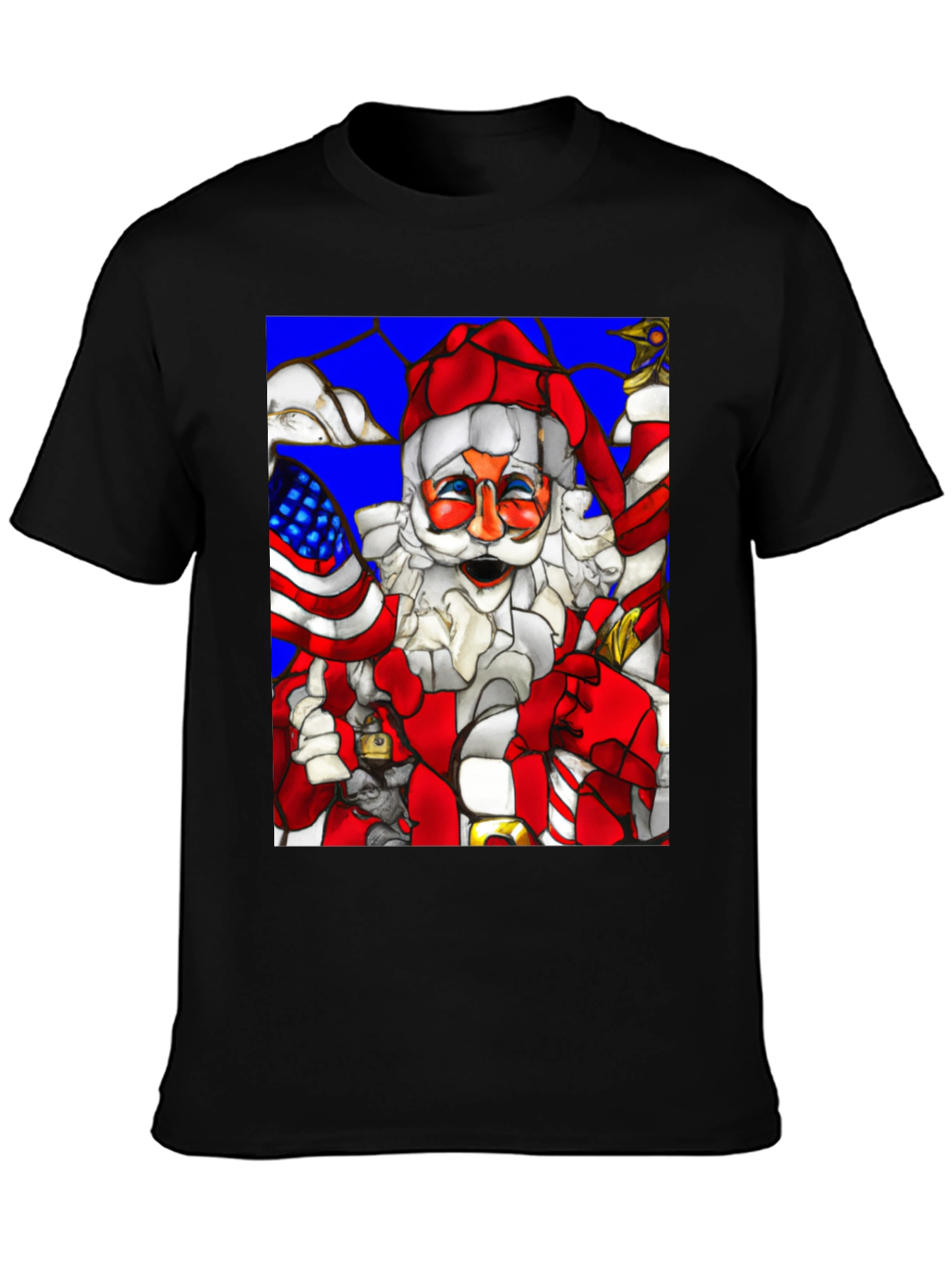Festive Santa T-Shirt: American Holiday Cheer