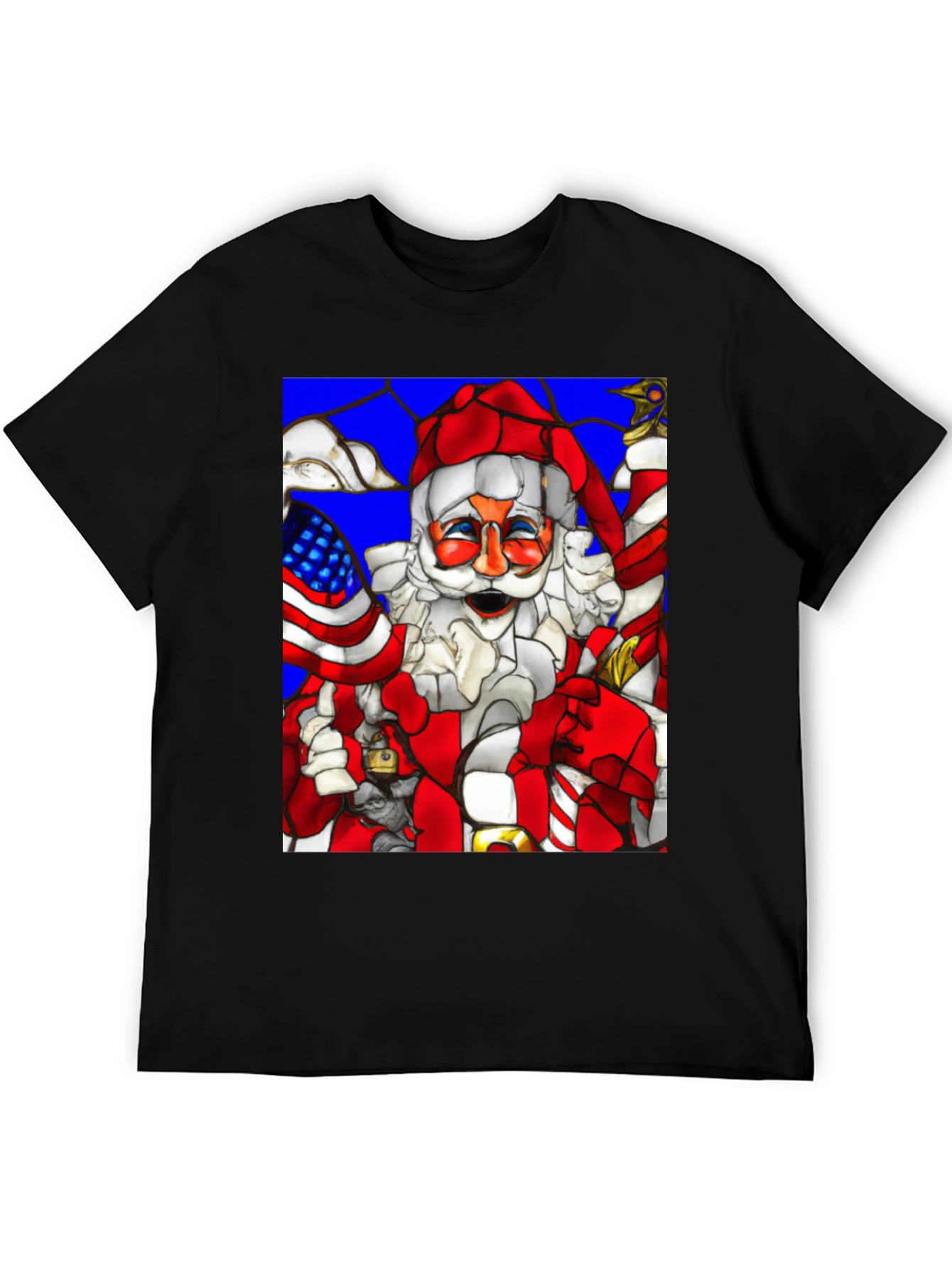 Festive Santa T-Shirt: American Holiday Cheer