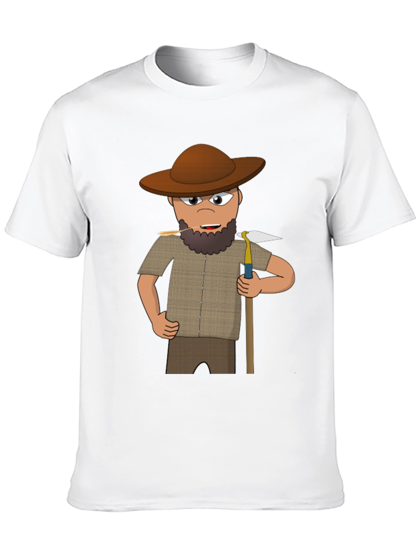 Cartoon Prospector Graphic T-Shirt - Black