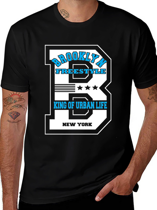 Brooklyn Urban Life Graphic Tee - Black Cotton Blend T-Shirt