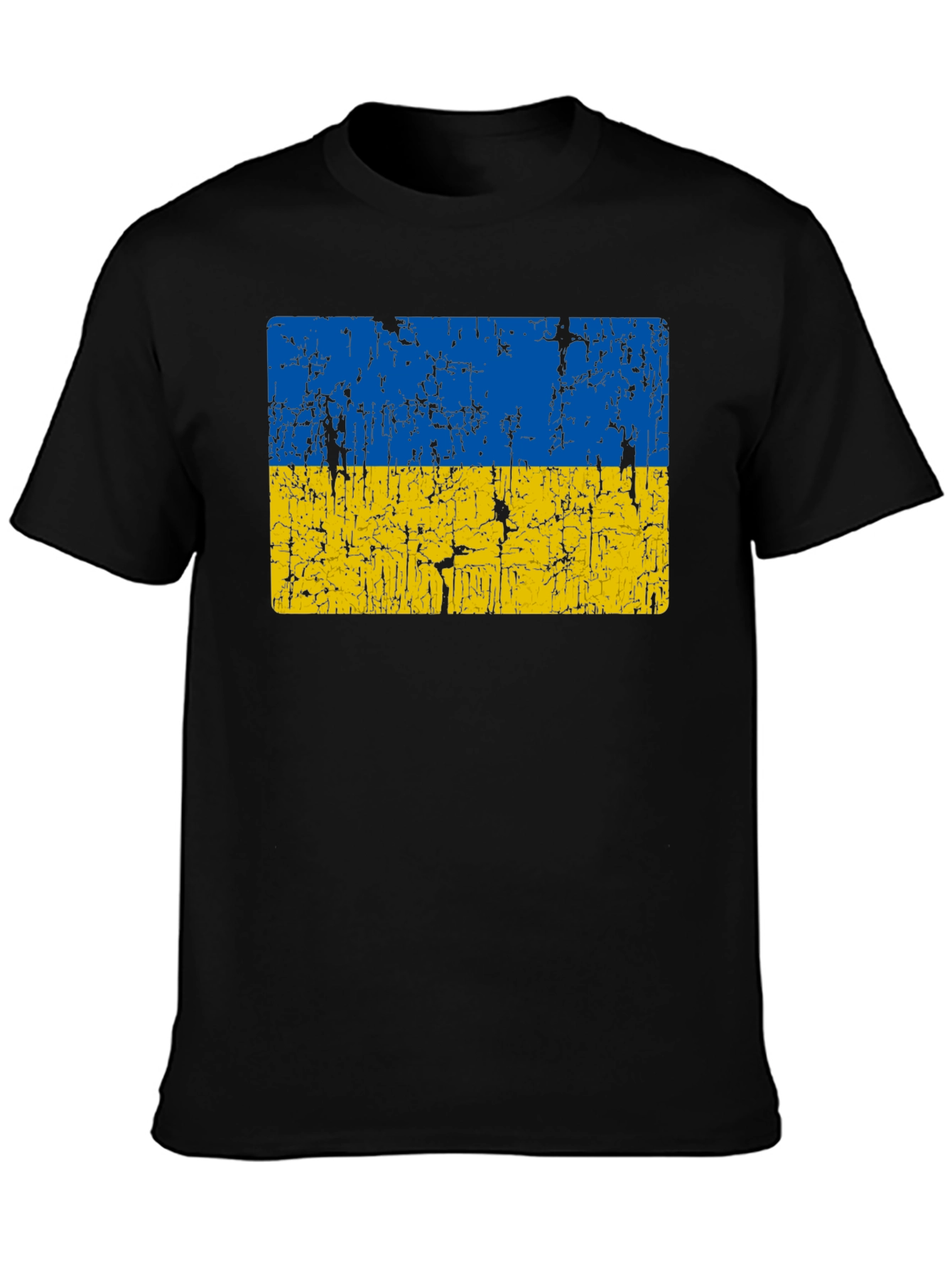 Distressed Ukraine Flag Graphic T-Shirt